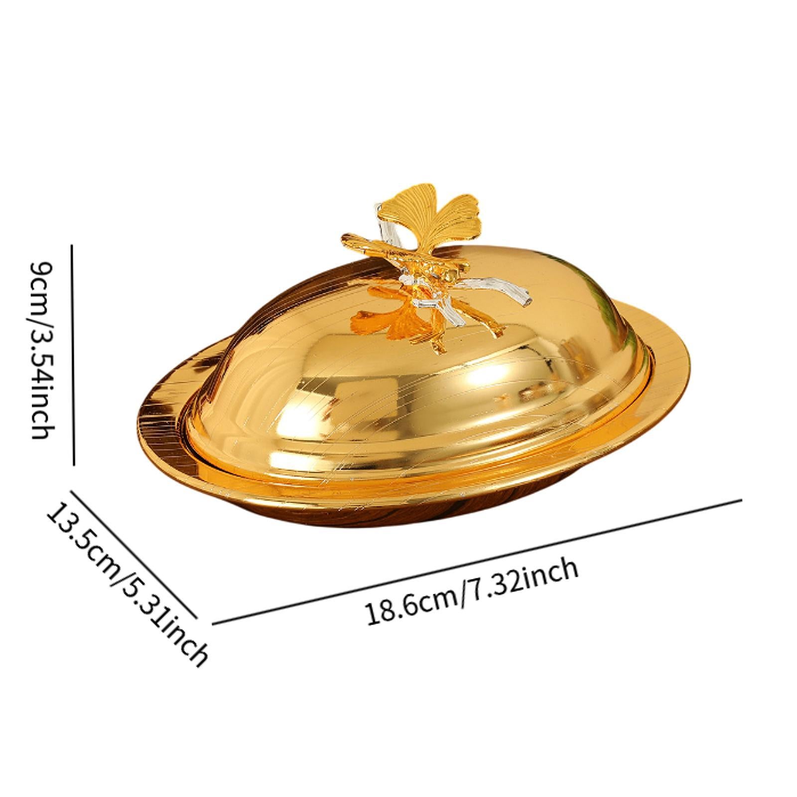 Snack Plate Multifunctional Platter Serving Tray for Hotels Home Dining Room Golden