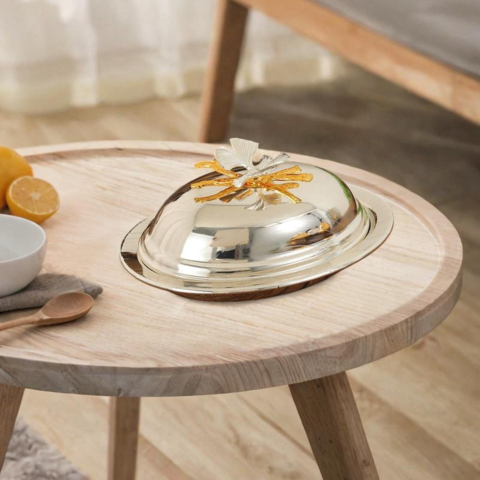 Snack Plate Multifunctional Platter Serving Tray for Hotels Home Dining Room Silver