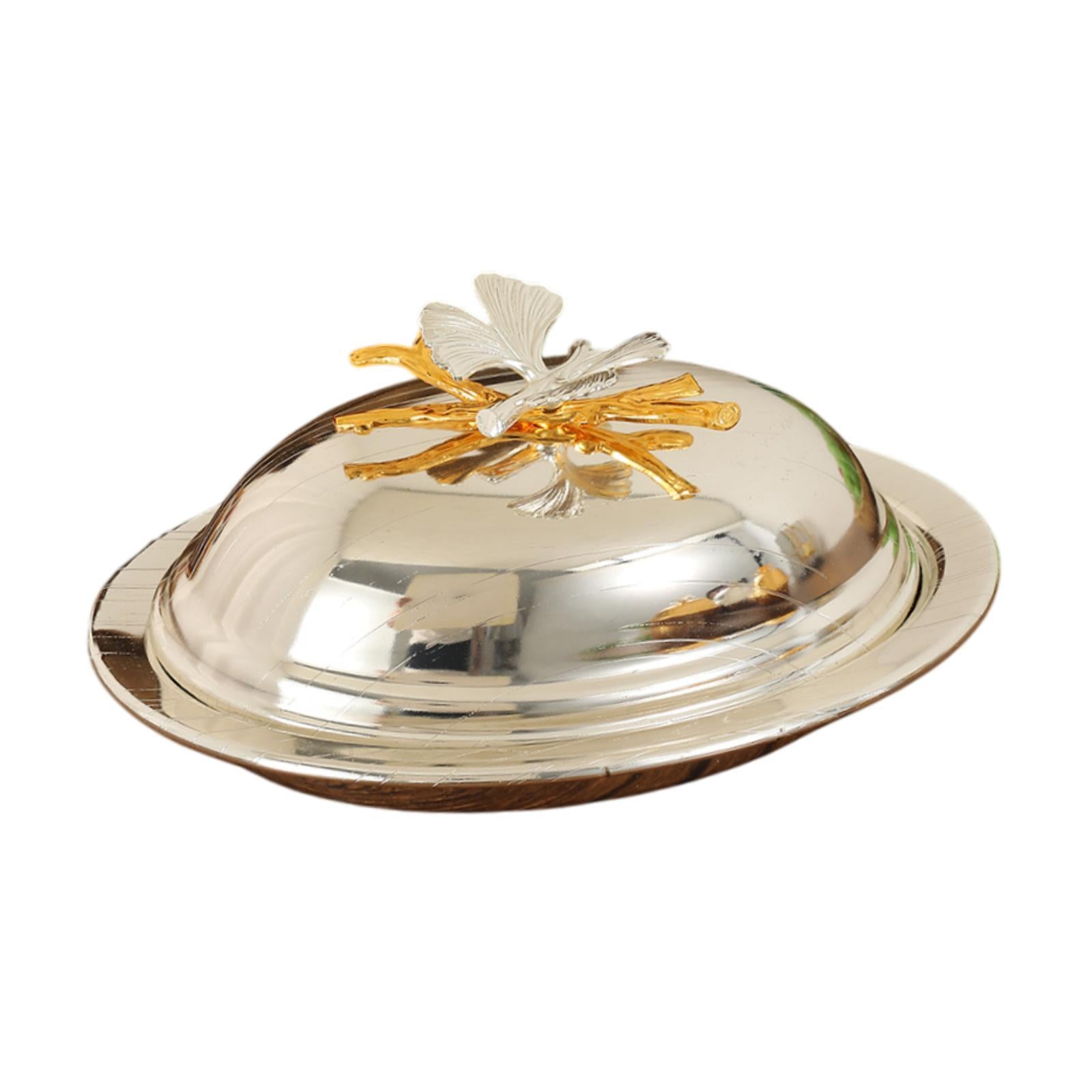 Snack Plate Multifunctional Platter Serving Tray for Hotels Home Dining Room Silver