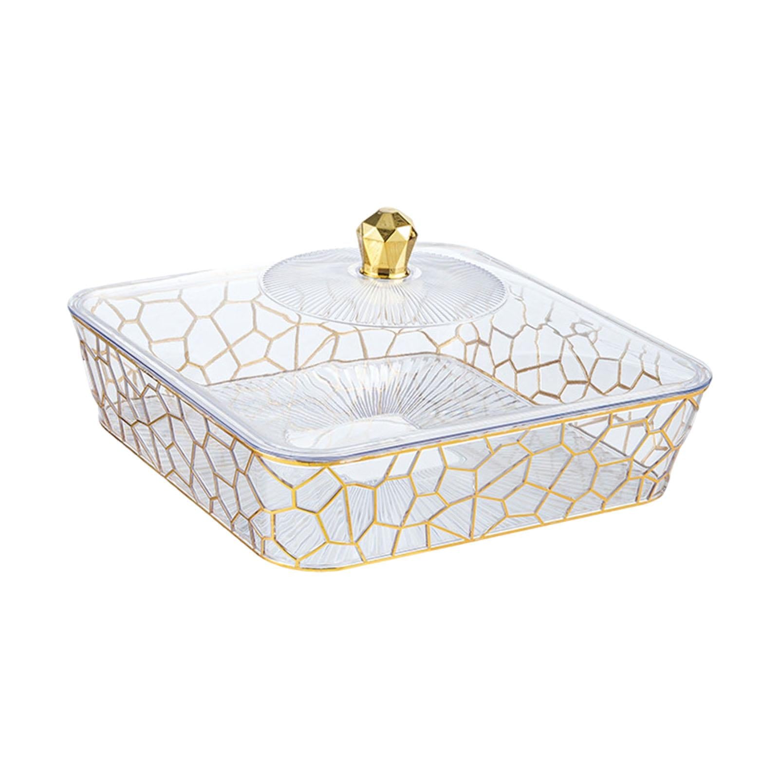 Serving Tray Dish Versatile Fruit Organizer for Tabletop Travel Themed Party Gold and Large