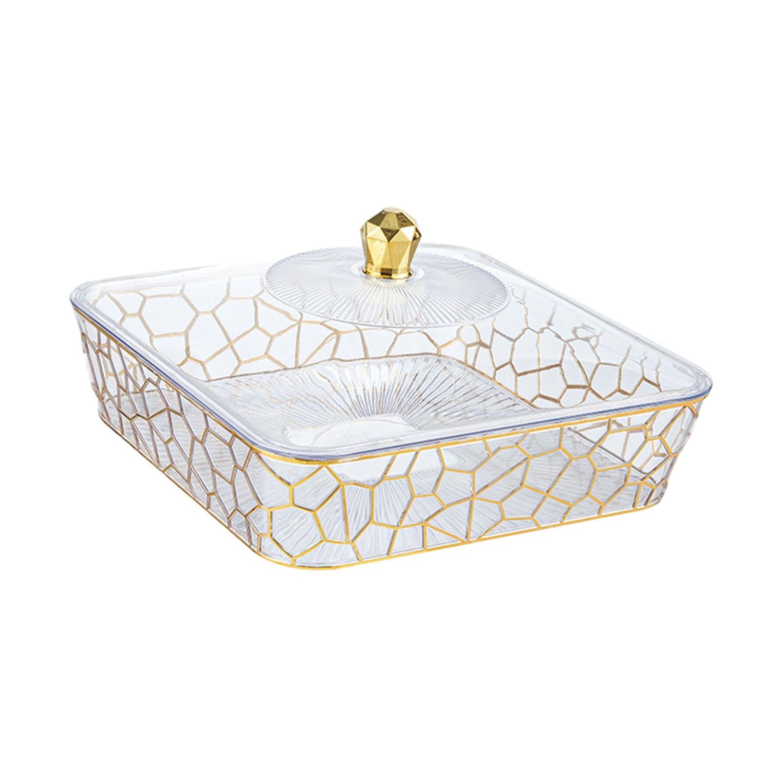 Serving Tray Dish Versatile Fruit Organizer for Tabletop Travel Themed Party Gold and Large