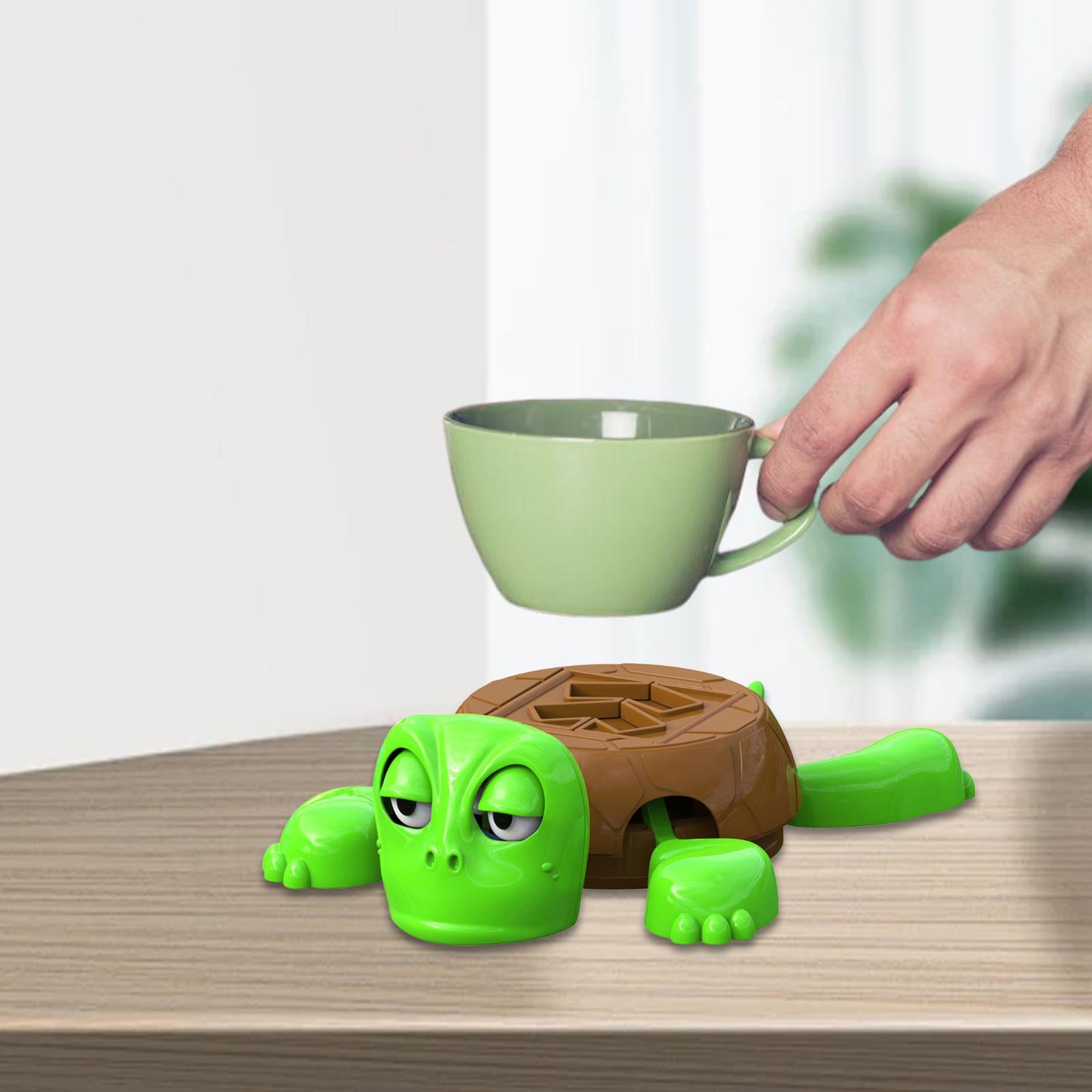 3D Print Turtle Coaster Home Decor Novelty Interactive Toy Coffee Cup Holder light green