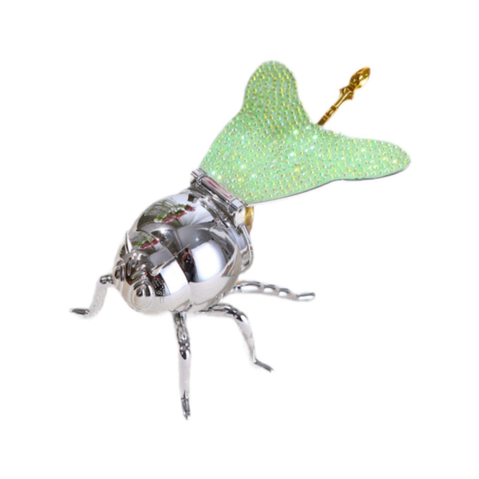 Bee Honey Pot Figurine Ornament Modern Spice Pot for Kitchen Festive Parties Argent light Green