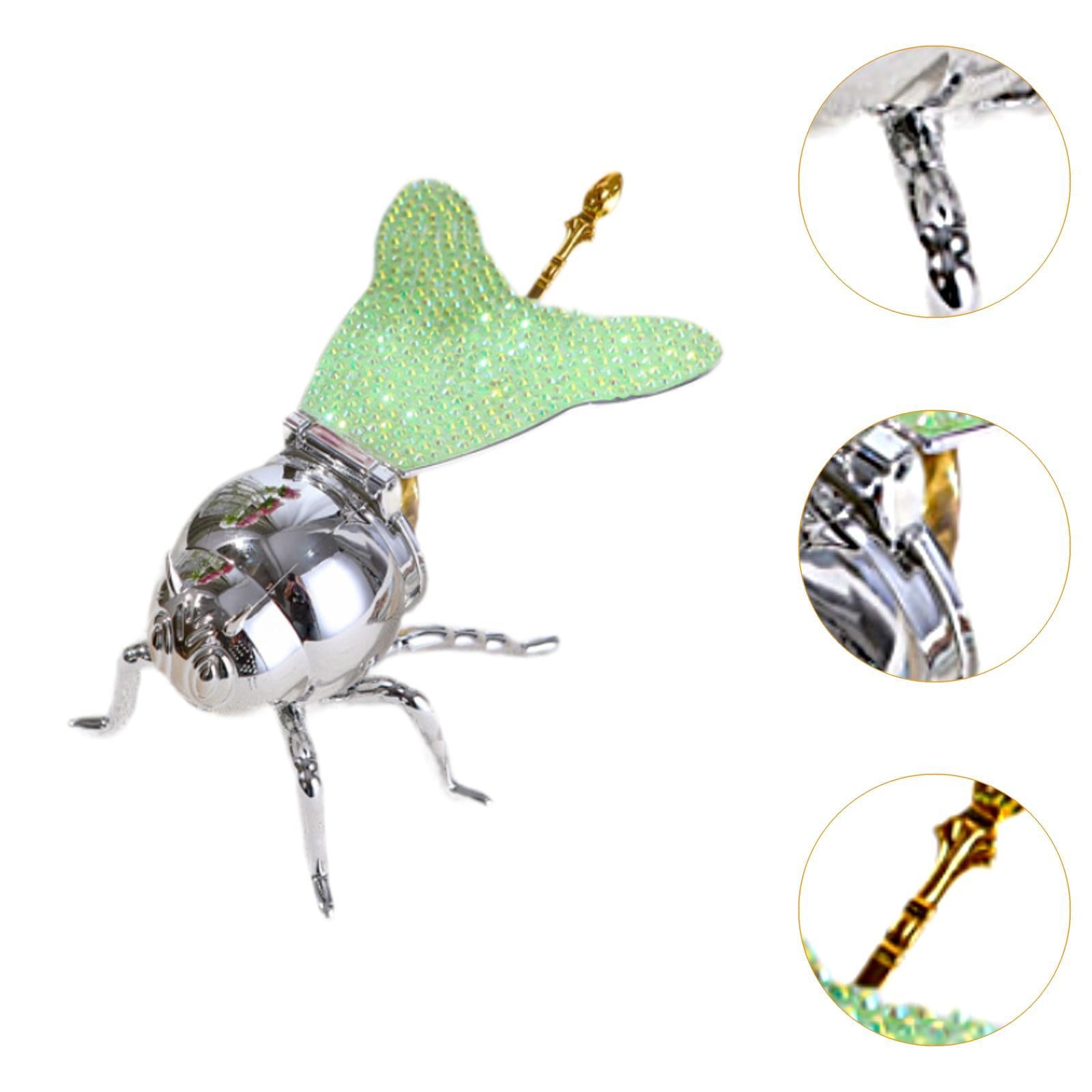 Bee Honey Pot Figurine Ornament Modern Spice Pot for Kitchen Festive Parties Argent light Green