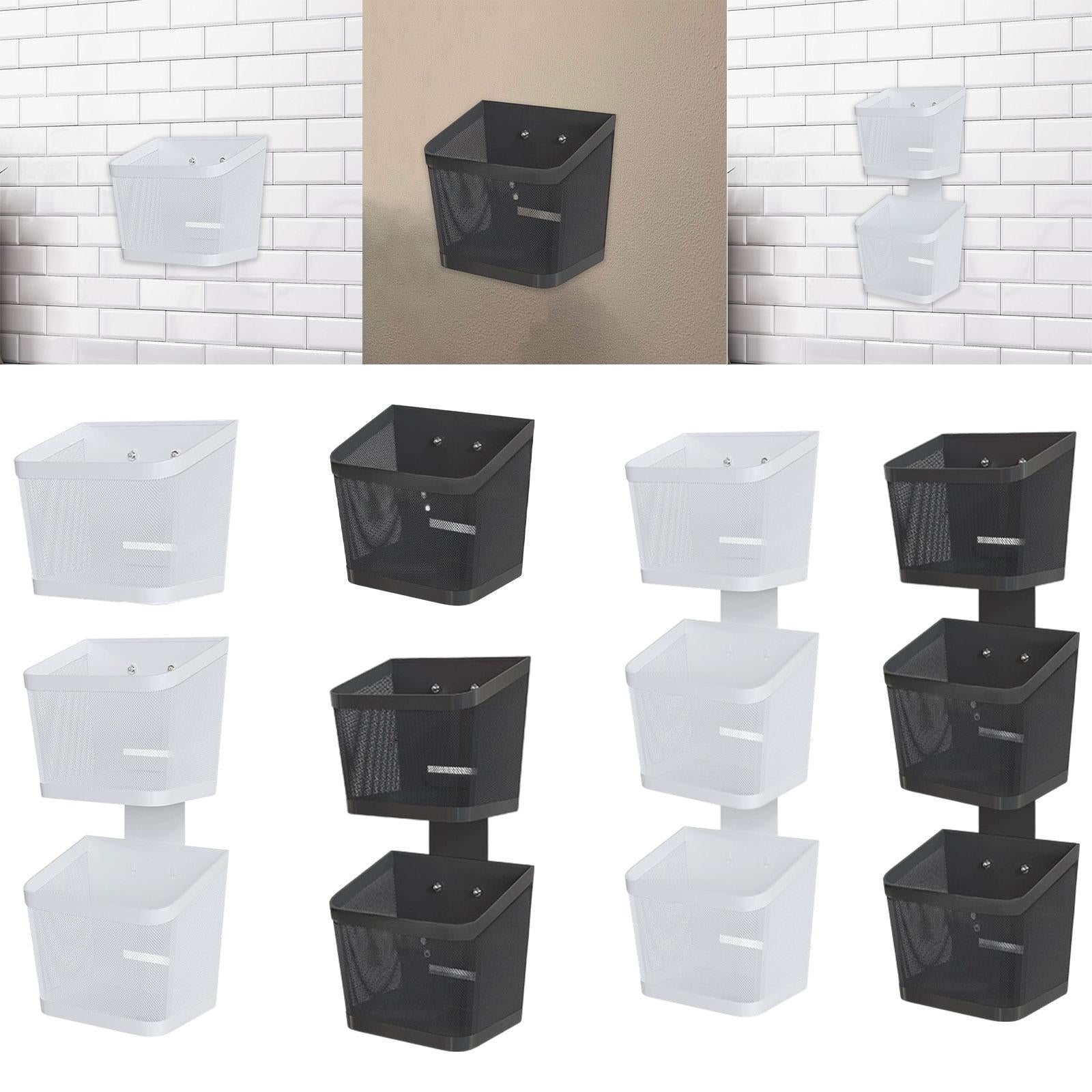Hanging Wall Basket Minimalist Garlic Keeper for Bathroom Kitchen Restaurant Single Layer White