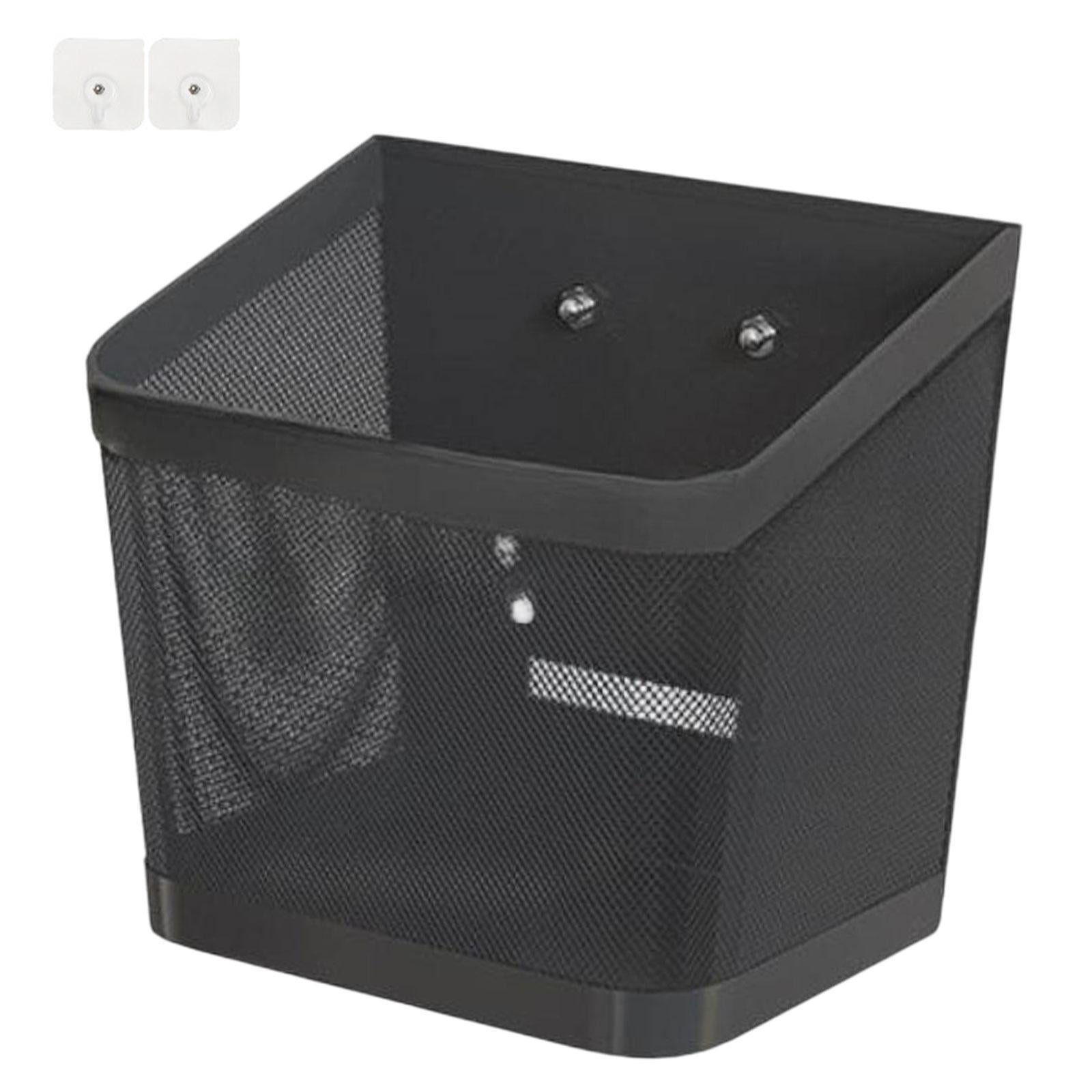 Hanging Wall Basket Minimalist Garlic Keeper for Bathroom Kitchen Restaurant Single Layer Black
