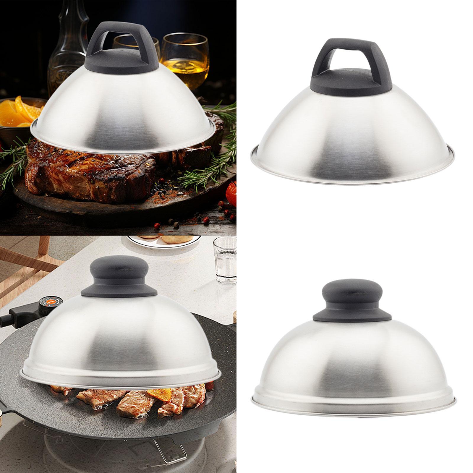 Burger Cover with Handle Cheese Melting Dome for Sandwiches Barbecue Cooking 16.5cm