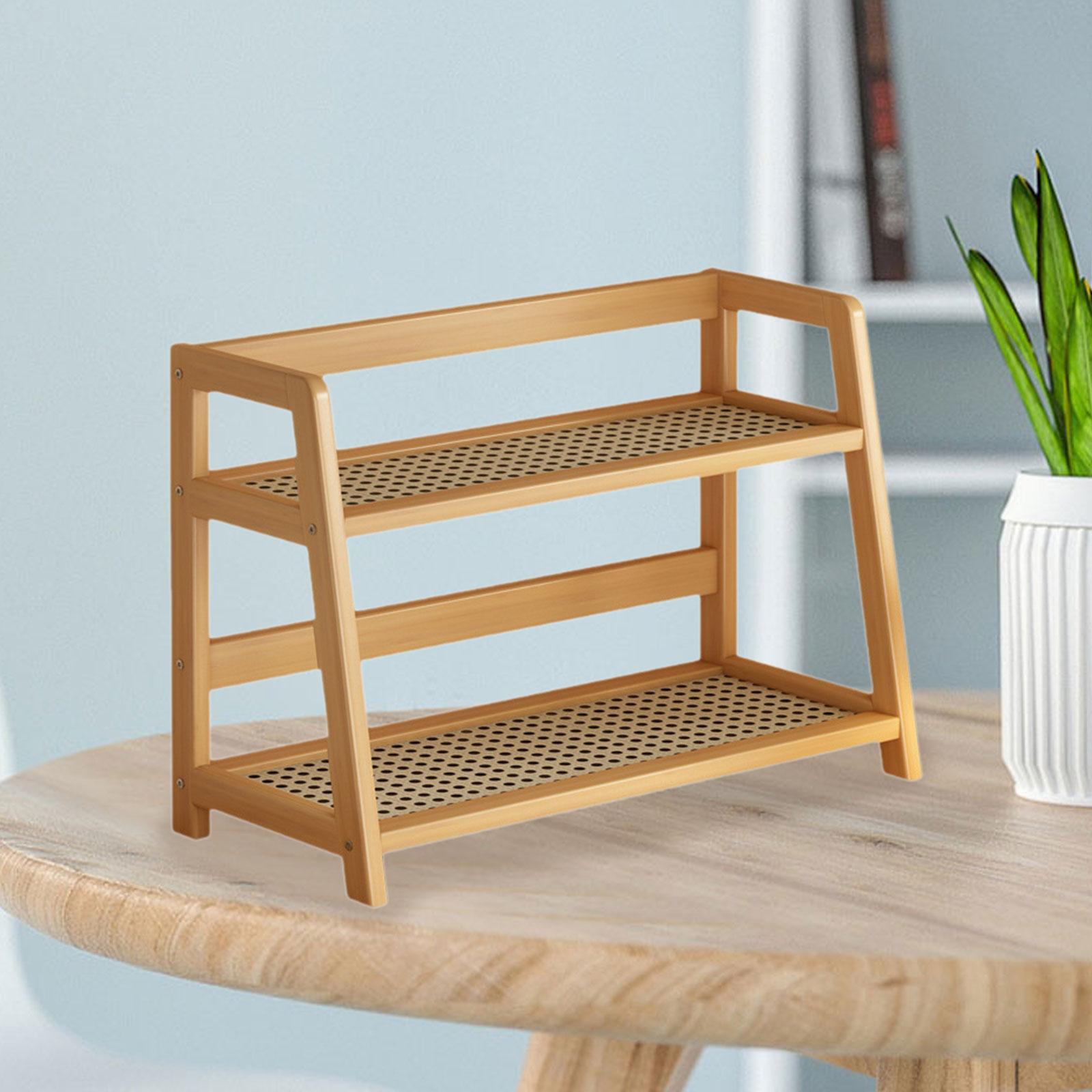 Desk Storage Organizer 2 Tier Double Layer Rack for Tabletop Counter Kitchen
