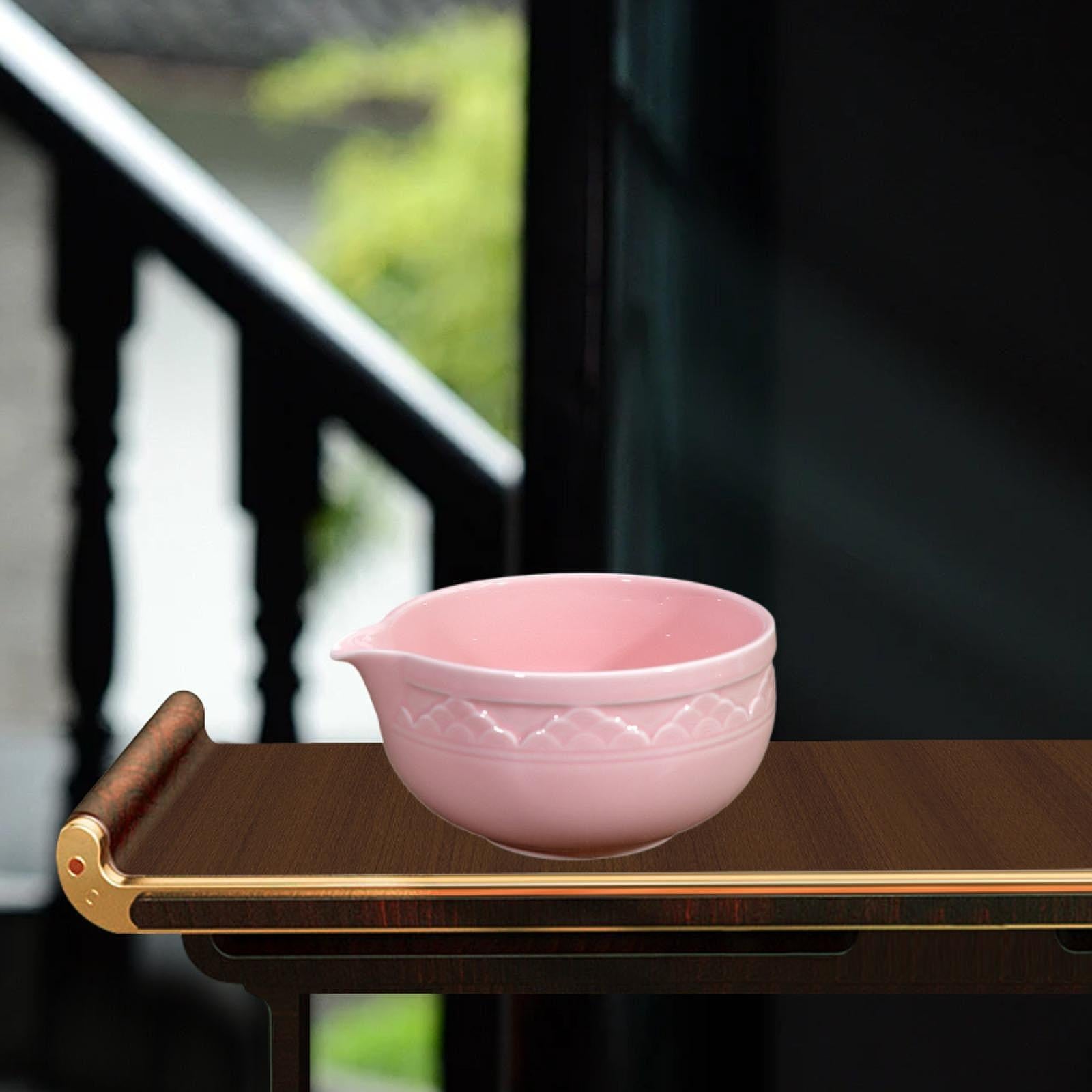 Matcha Bowl Home Handcrafted Ceramic for Cold Hot Water Cold Brew Tea Lovers Pink