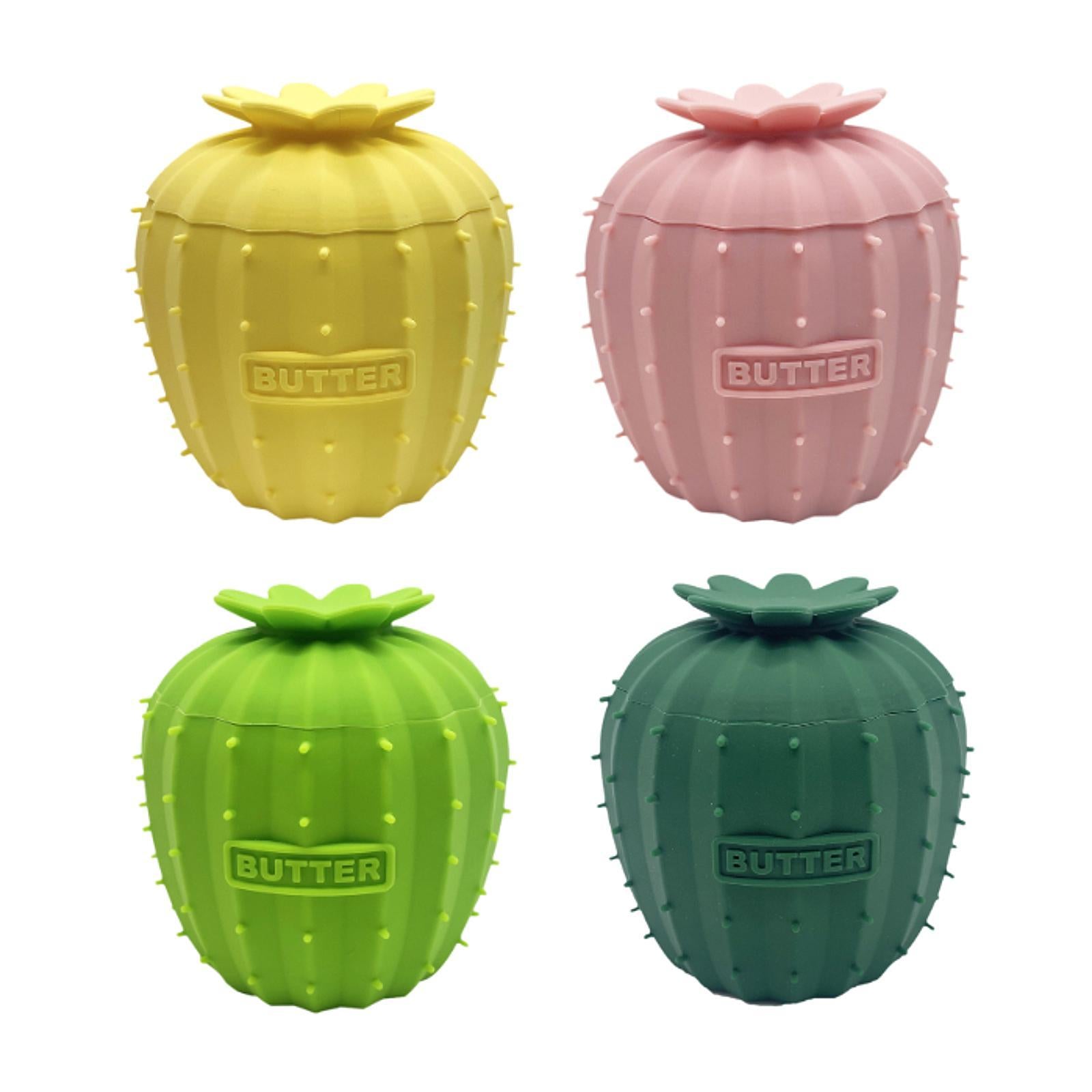 Butter Crock Cactus Shape Silicone Butter Dish for Cafe Restaurant Household Yellow
