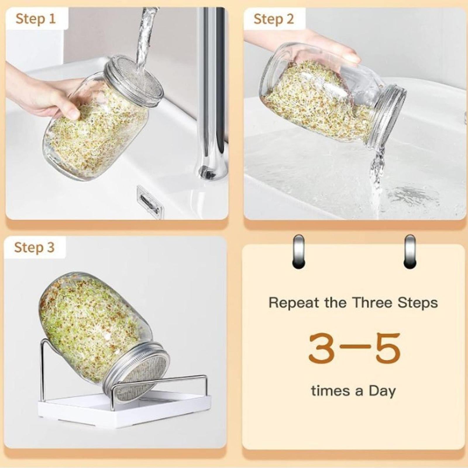 Sprouting Jar Kit with 2 Blackout Sleeves Sturdy Household Seed Sprouter Set