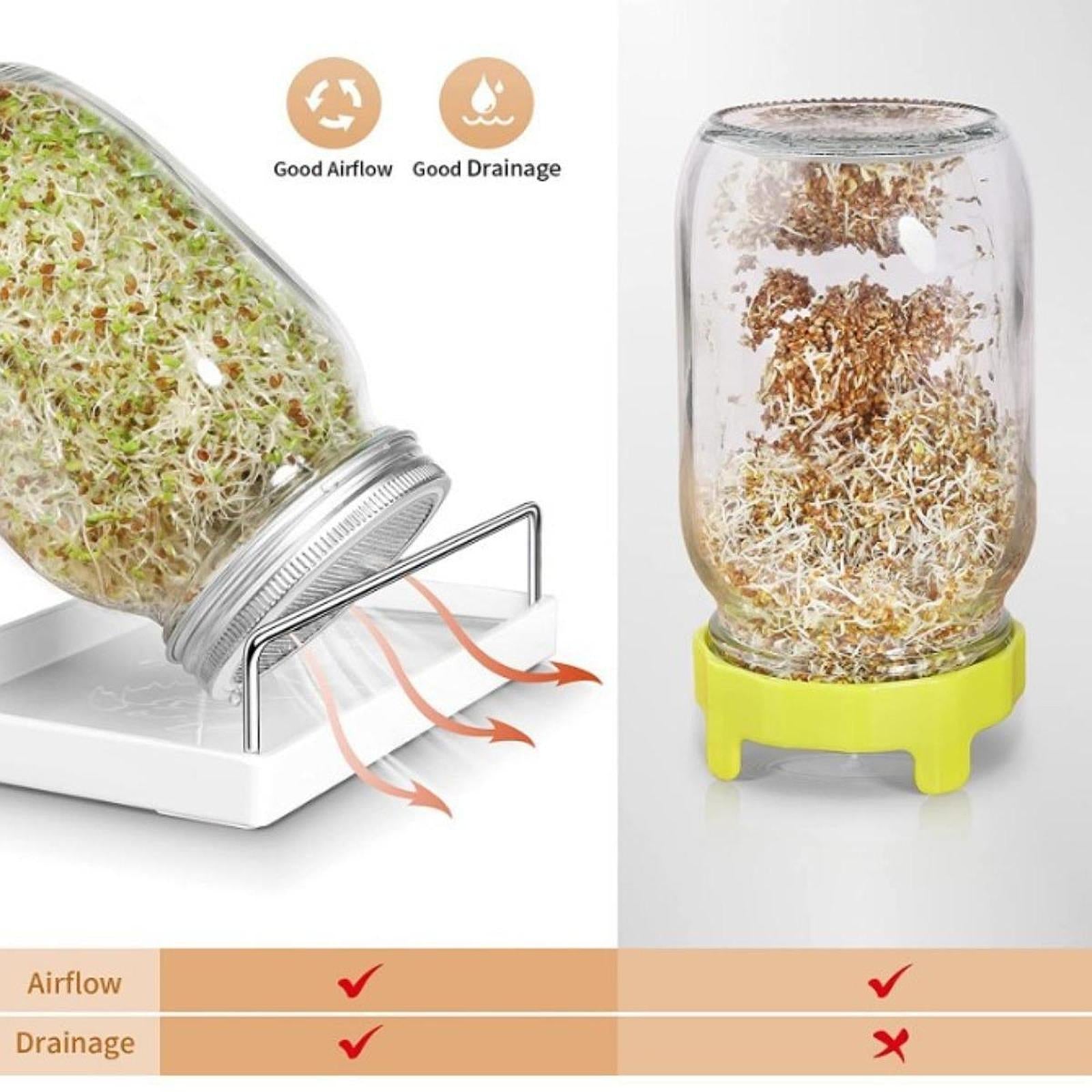 Sprouting Jar Kit with 2 Blackout Sleeves Sturdy Household Seed Sprouter Set