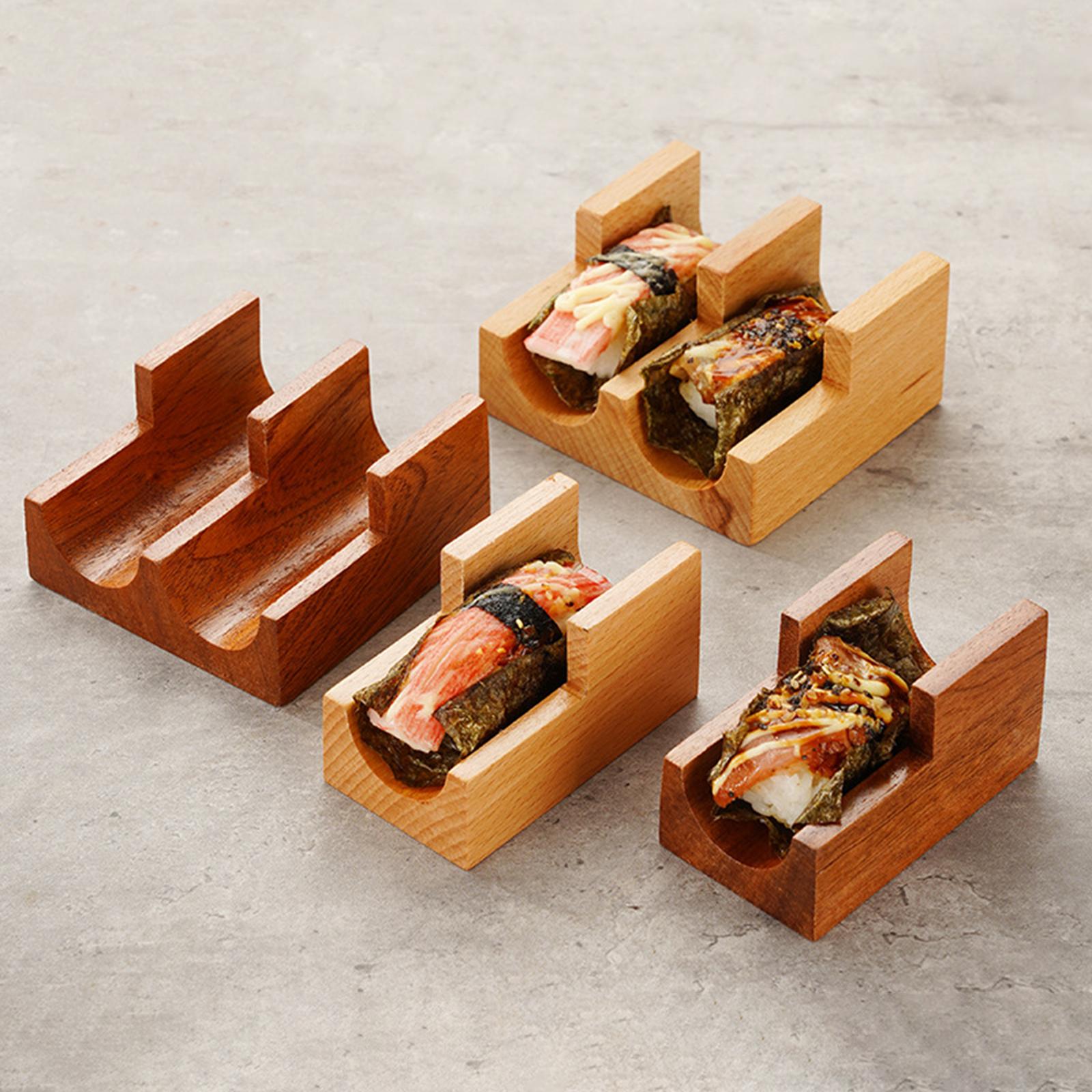 Wood Sushi Holder Sushi Hand Roll Holder for Tabletop Party Supplies Sashimi 2 Grid