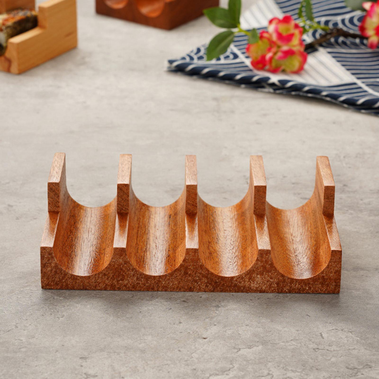 Wood Sushi Holder Sushi Hand Roll Holder for Tabletop Party Supplies Sashimi 4 Grid