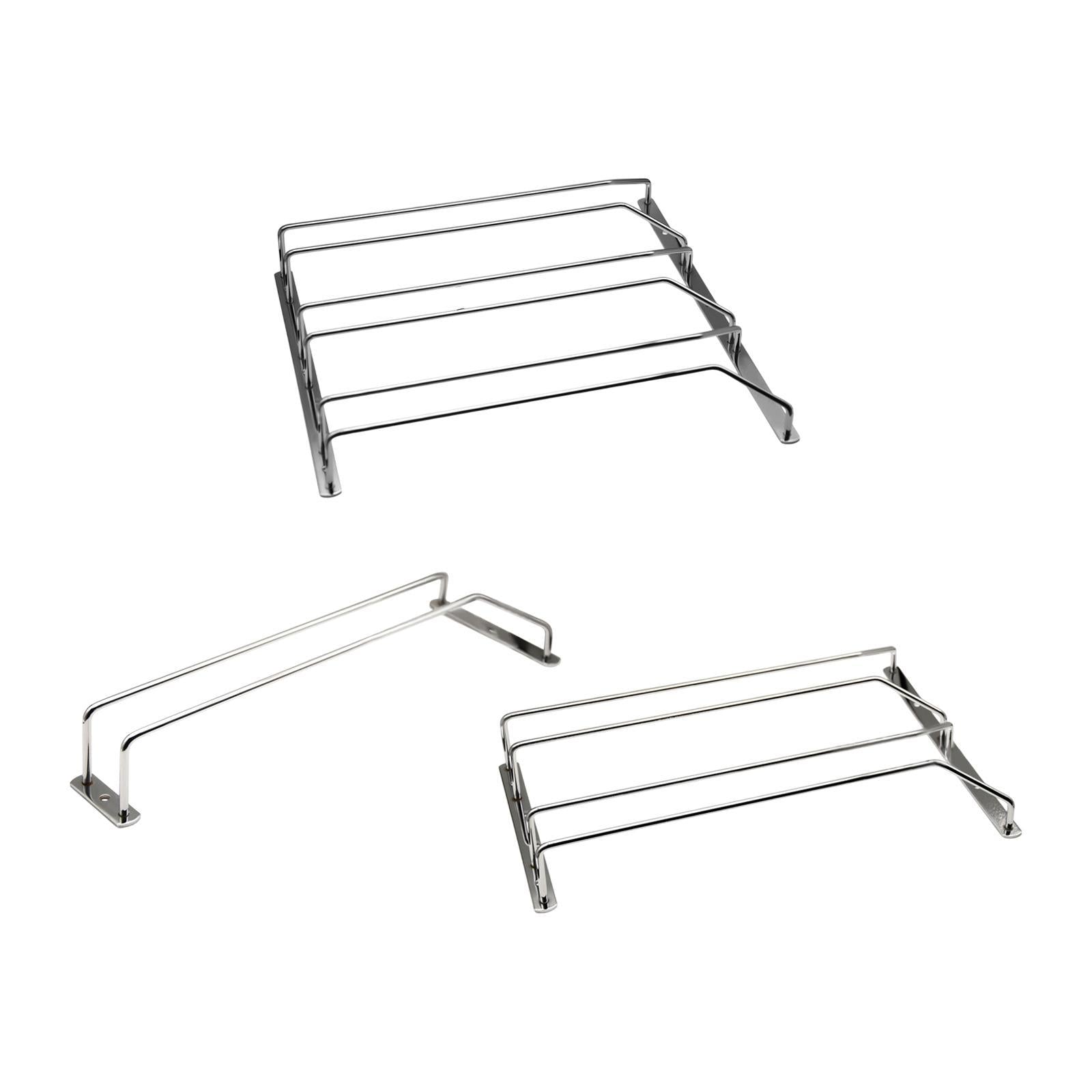 Under Cabinet Wine Glass Holder Iron Shelf for Dining Room Cabinet Household Single Row