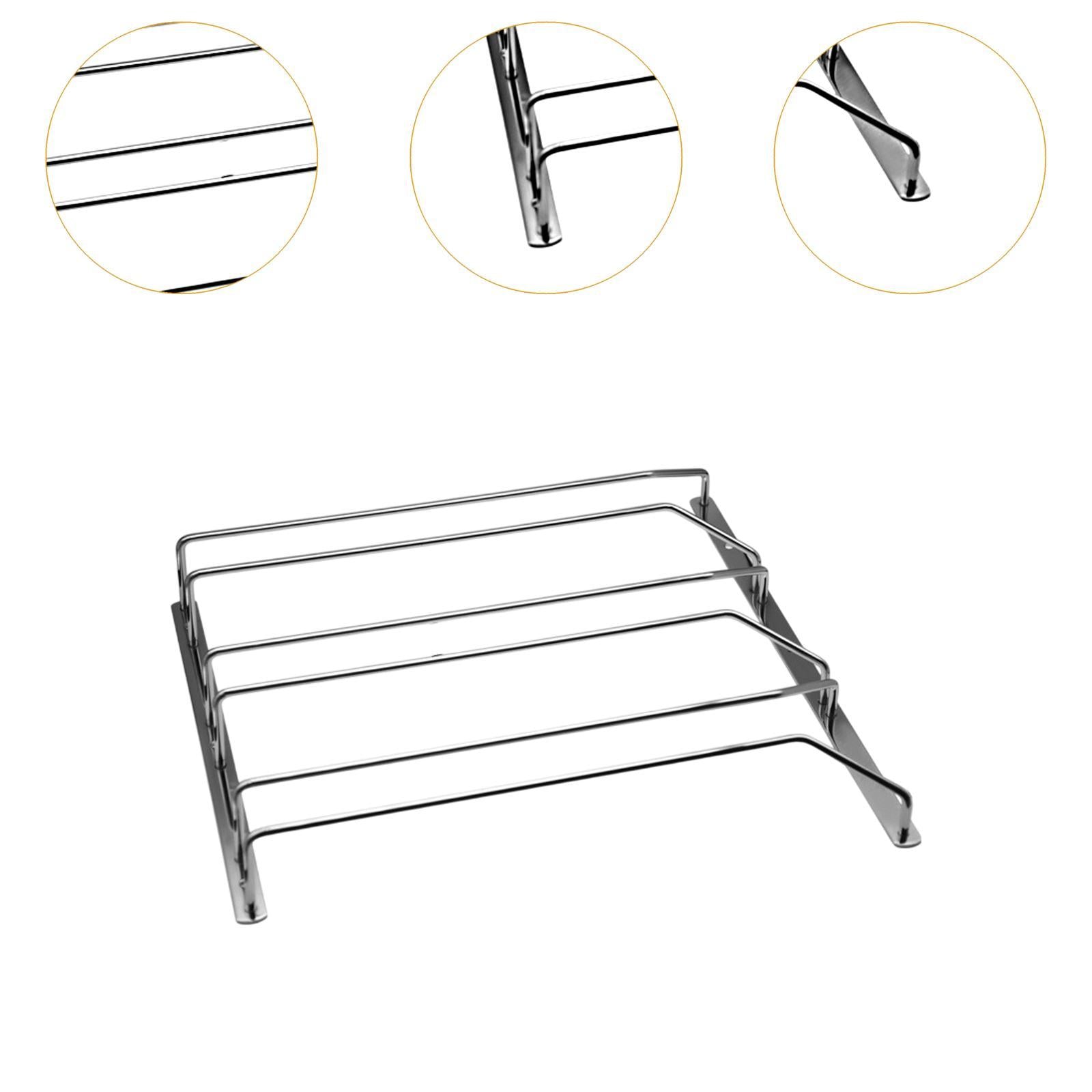 Under Cabinet Wine Glass Holder Iron Shelf for Dining Room Cabinet Household Triple Row