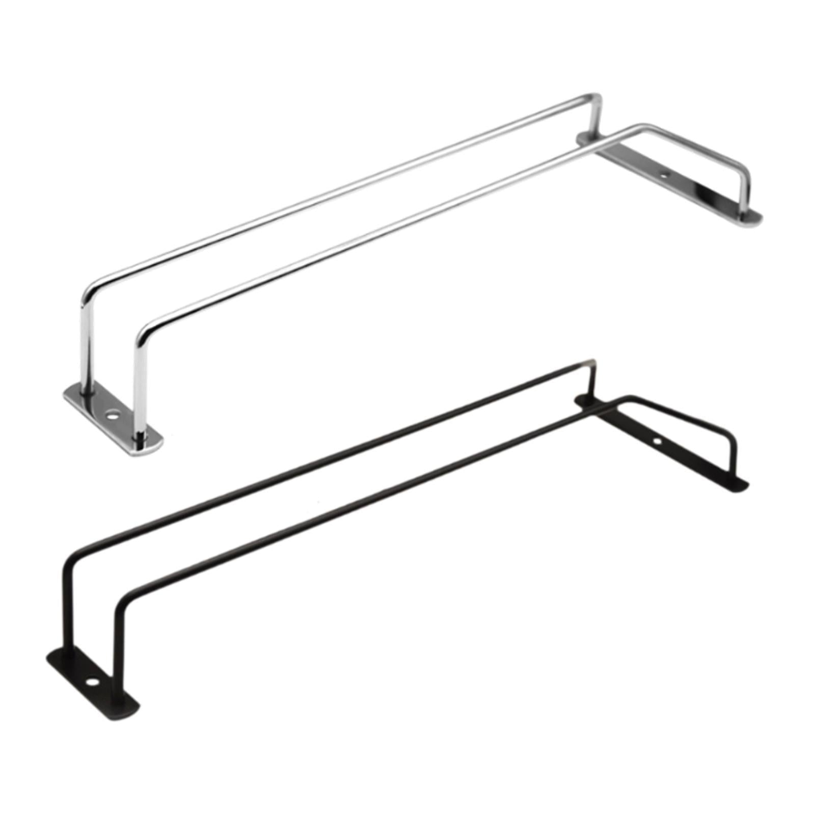 Under Cabinet Wine Glass Holder Iron Shelf for Dining Room Cabinet Household Black