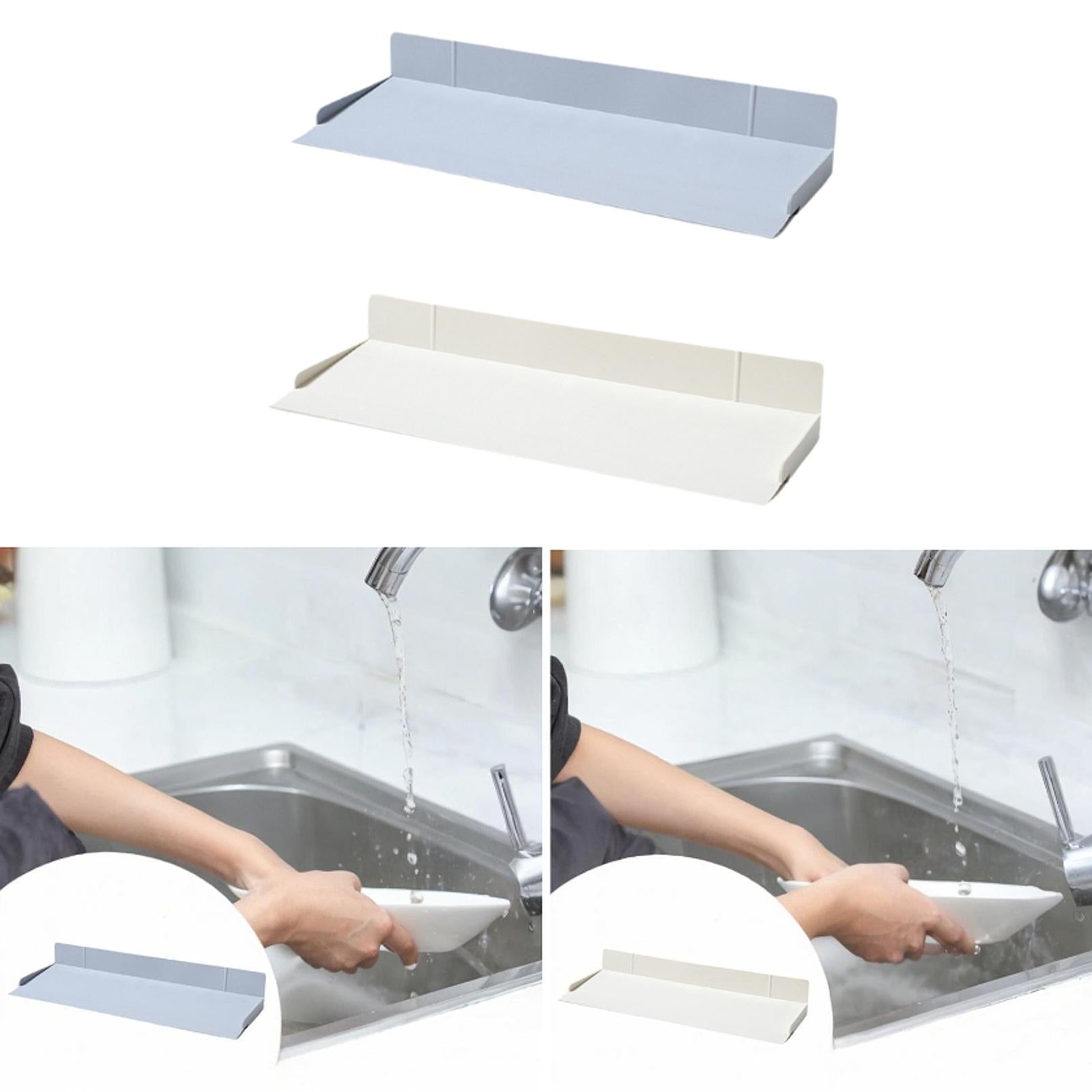 Sink Edge Protector 17.7 inch Drain Pad for Bathroom Bathtub Kitchen Counter Blue Gray