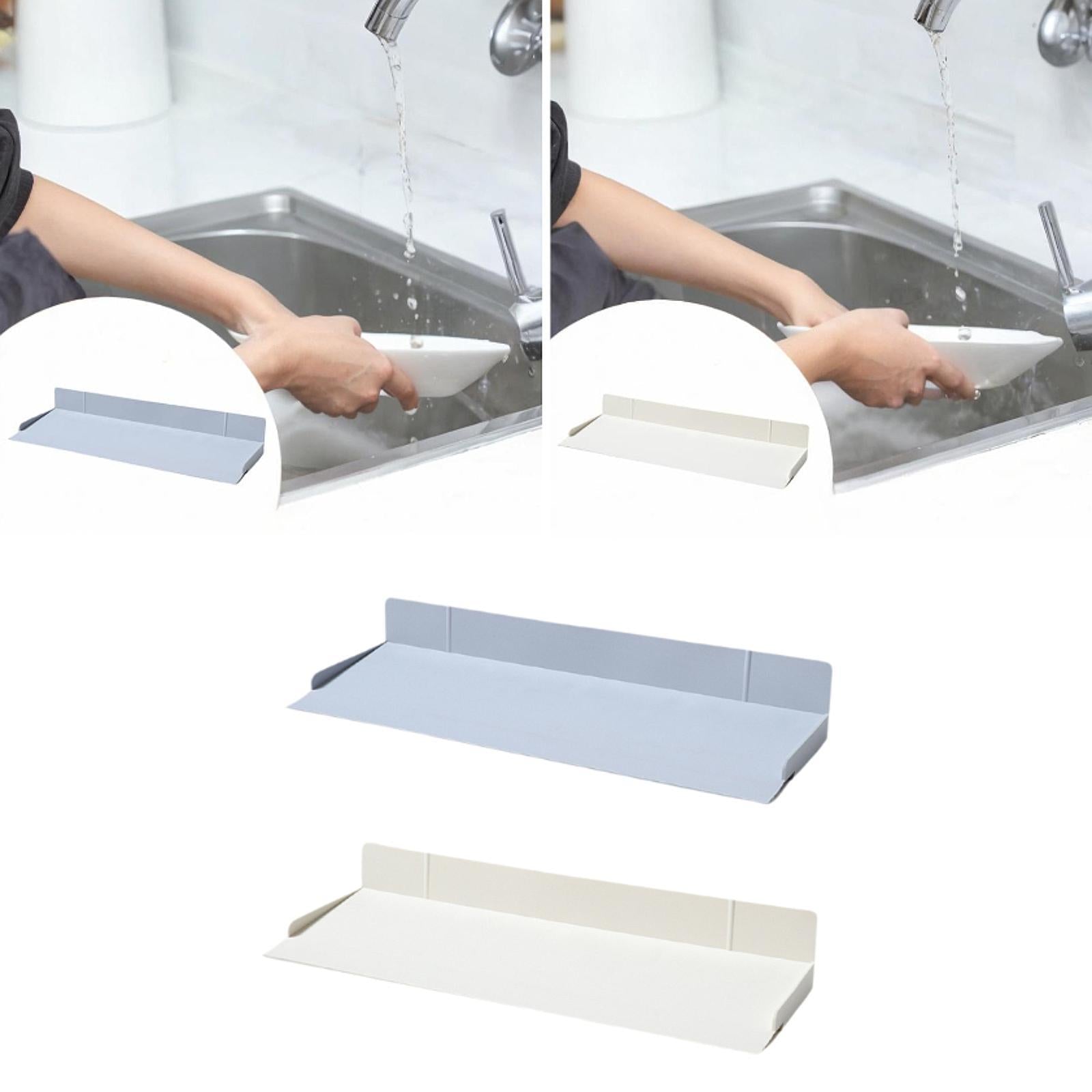 Sink Edge Protector 17.7 inch Drain Pad for Bathroom Bathtub Kitchen Counter Blue Gray