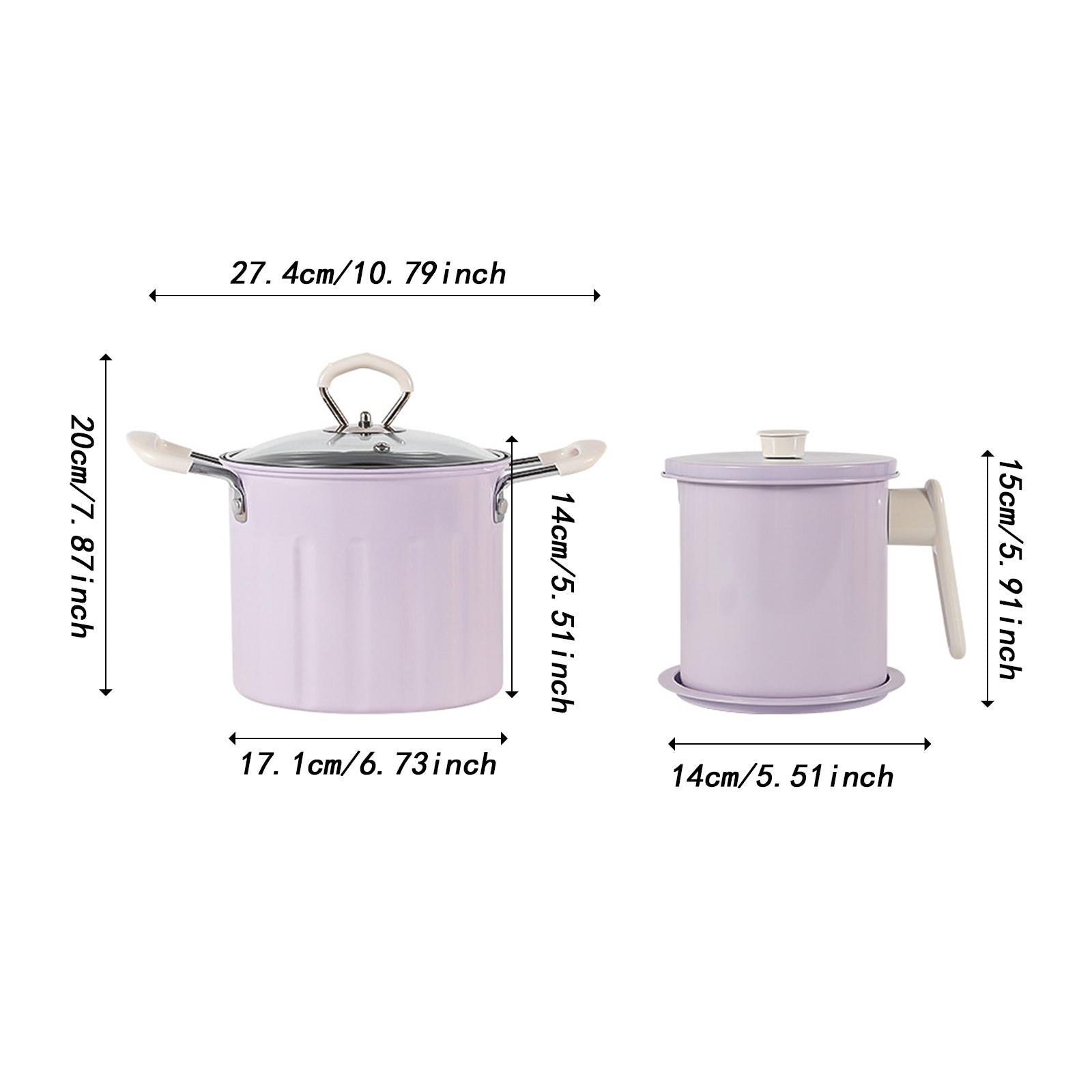 Deep Frying Pot Multifunction French Fries Pot for Chips Onion Rings Cooking Purple