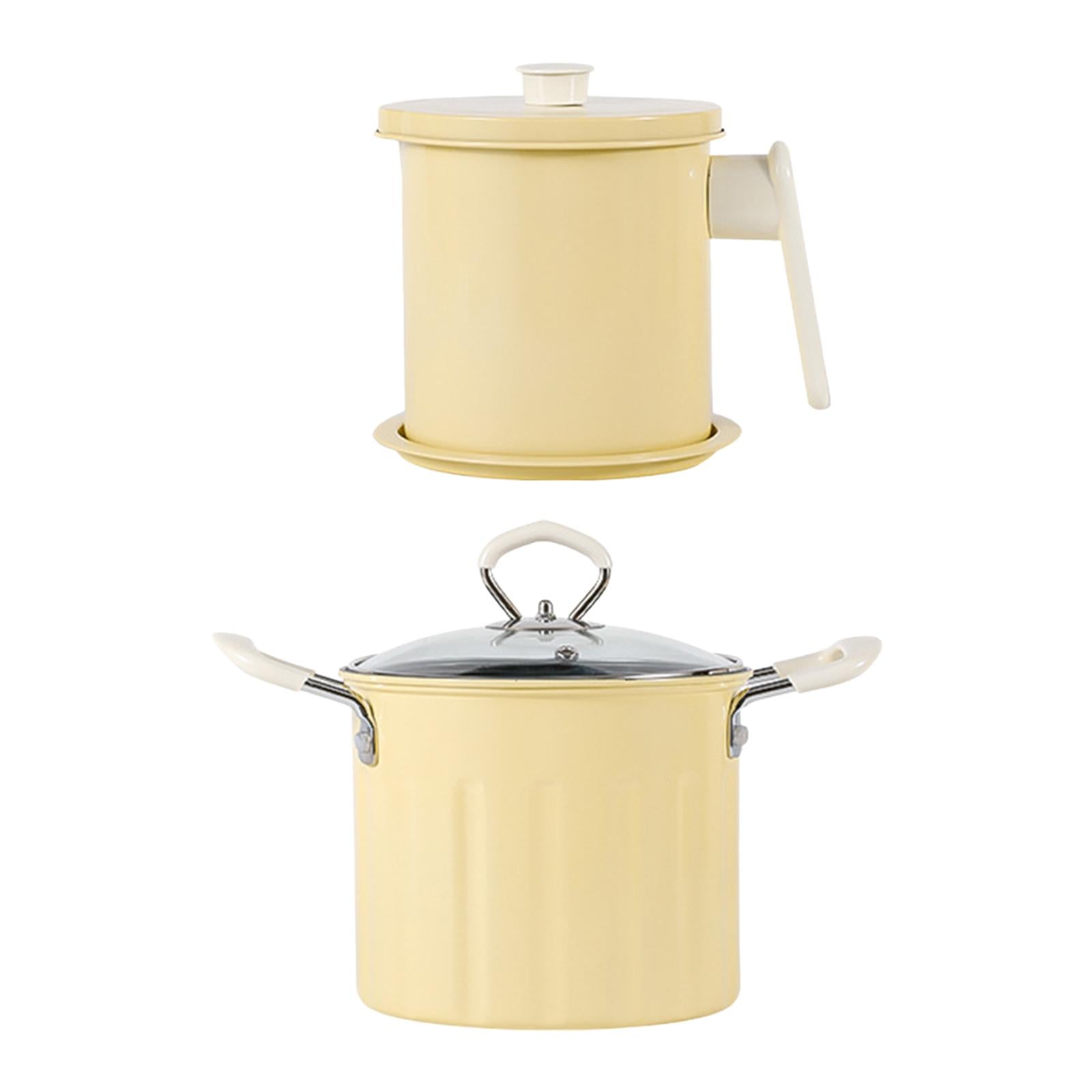 Deep Frying Pot Multifunction French Fries Pot for Chips Onion Rings Cooking Yellow