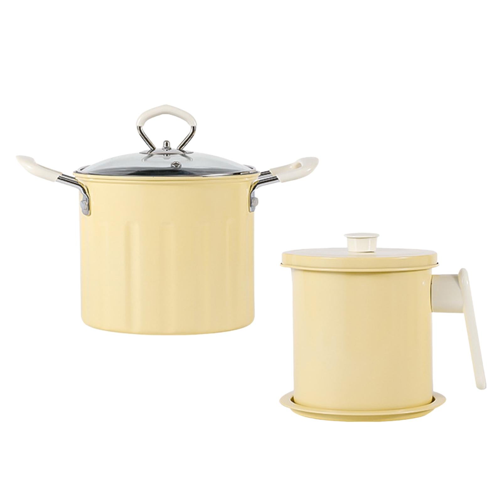 Deep Frying Pot Multifunction French Fries Pot for Chips Onion Rings Cooking Yellow