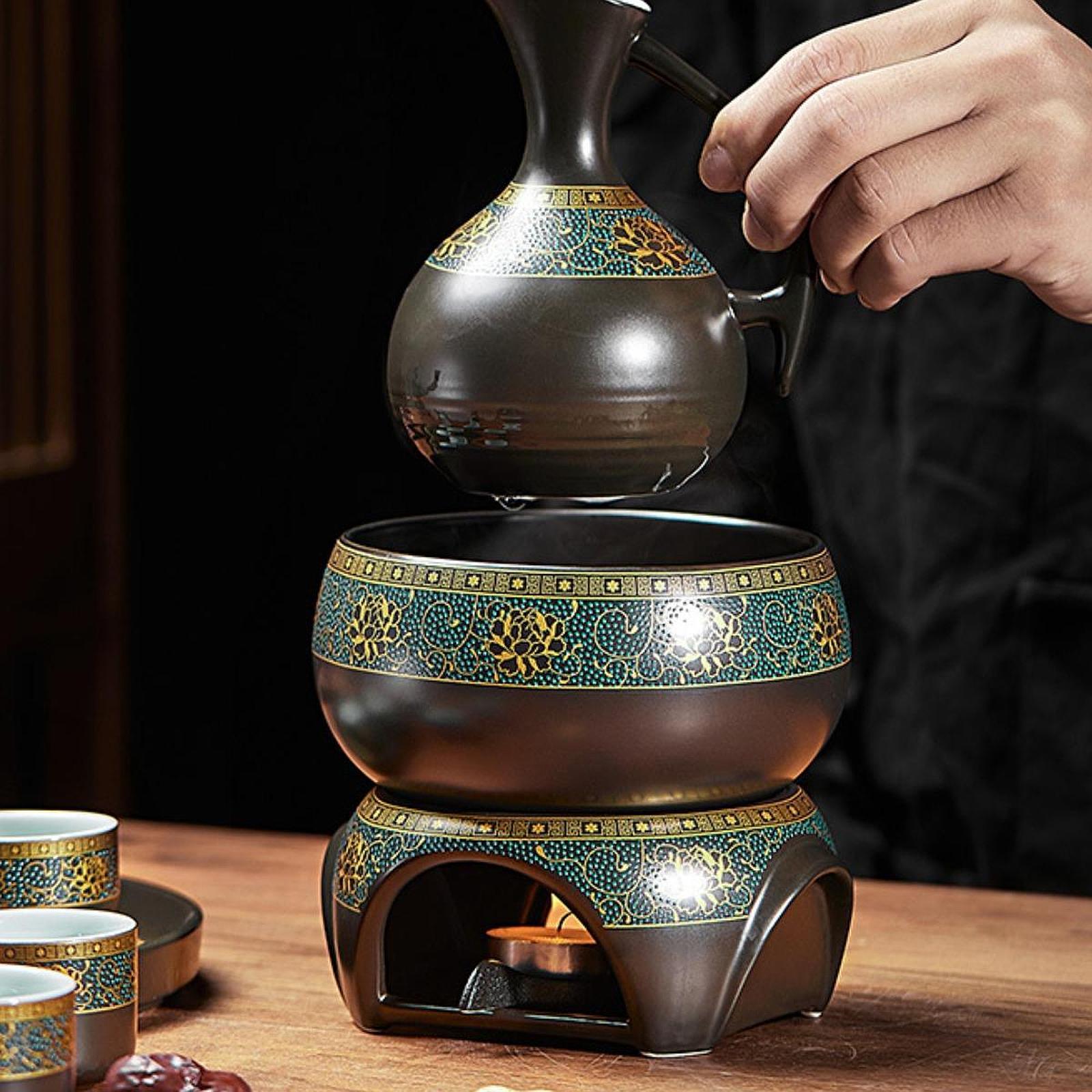 Ceramic Sake Set with Warmer Hot Saki Drink for Tea Party Gift House Warming