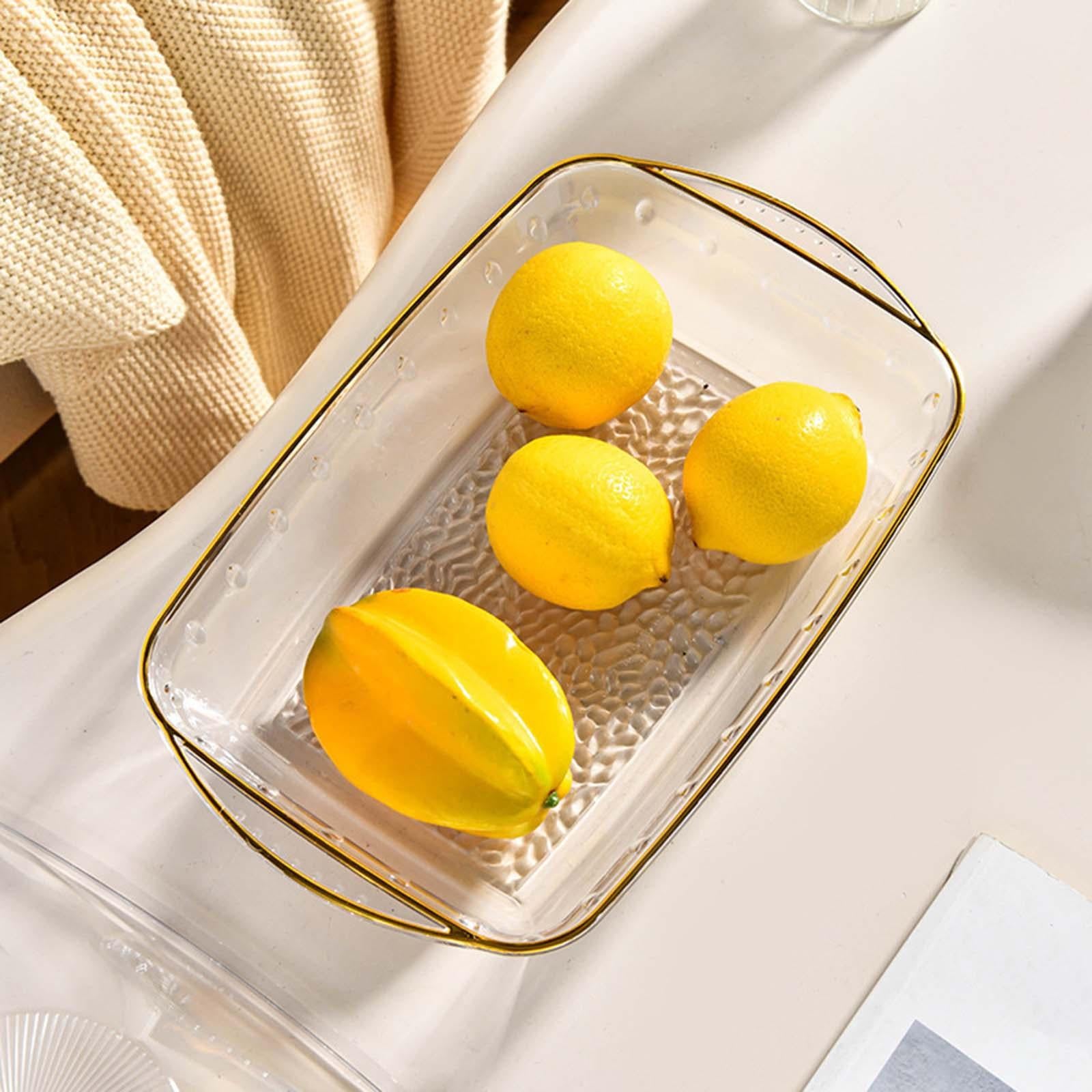 Serving Tray with Lid Makeup Fruit Bowl for Celebrations Anniversary Wedding gold M