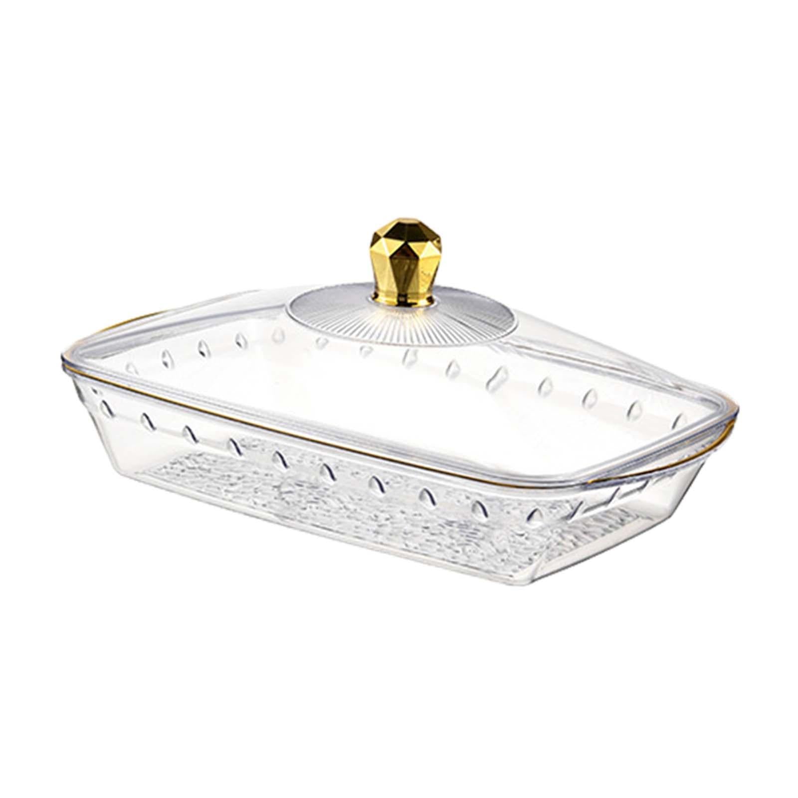 Serving Tray with Lid Makeup Fruit Bowl for Celebrations Anniversary Wedding gold M