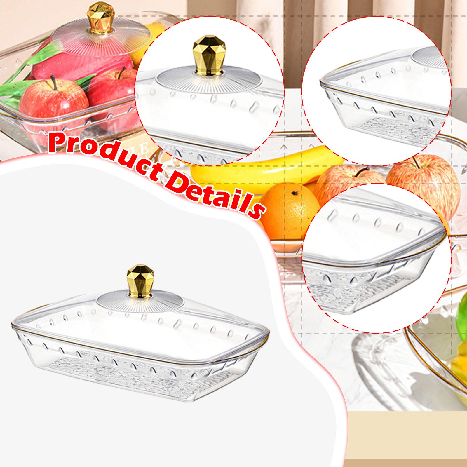 Serving Tray with Lid Makeup Fruit Bowl for Celebrations Anniversary Wedding Gold and L