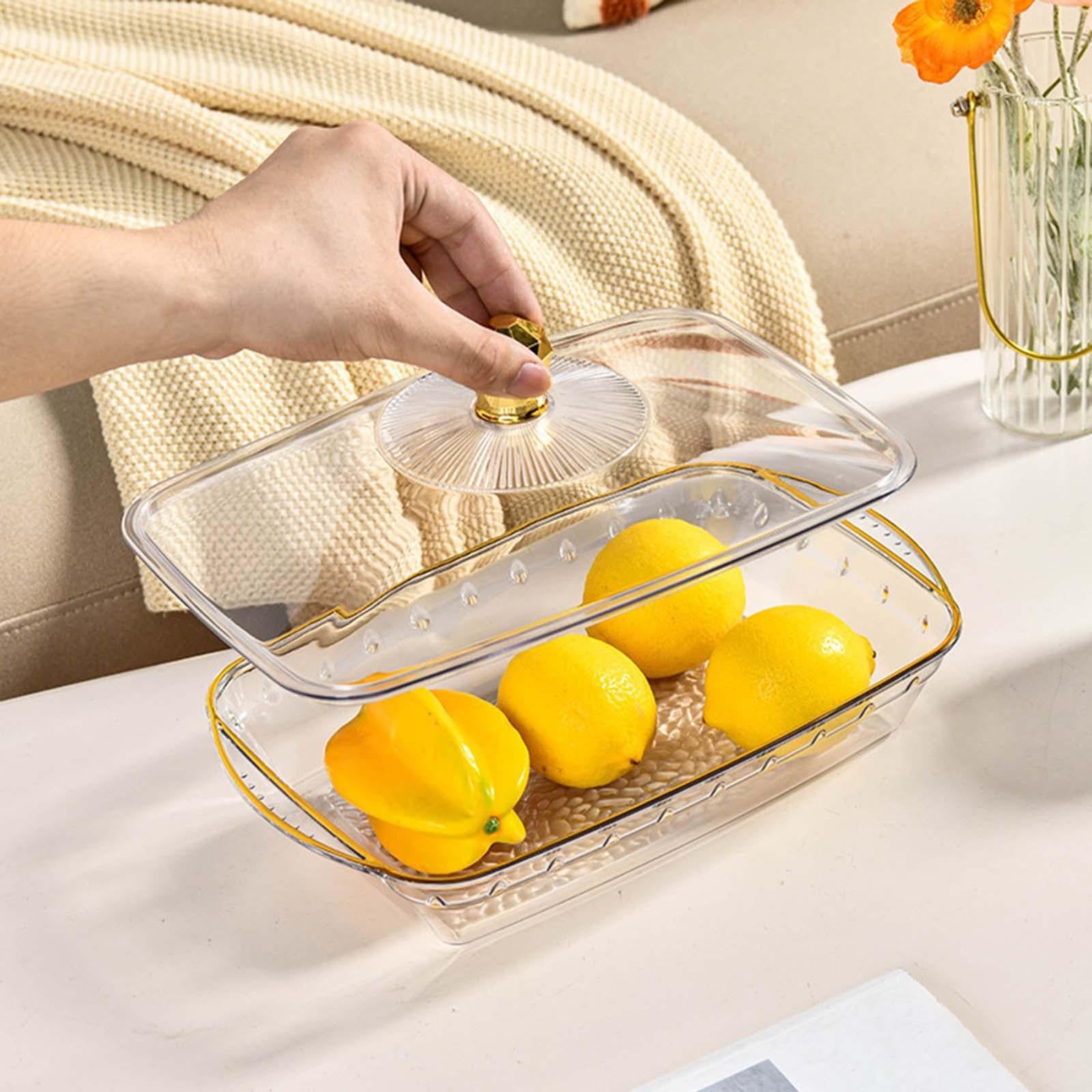 Serving Tray with Lid Makeup Fruit Bowl for Celebrations Anniversary Wedding clear M
