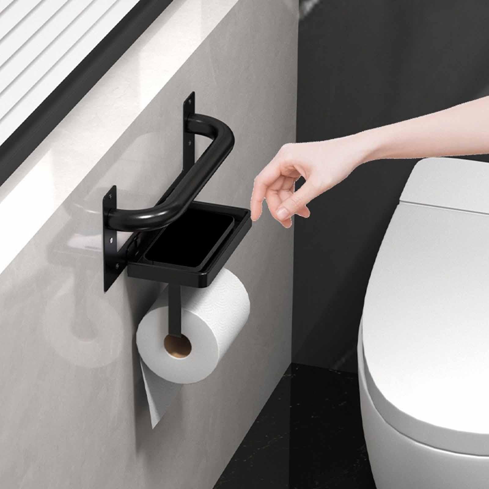 Wall Mounted Toilet Paper Holder Tissue Storage Rack for Bathroom Dorm Hotel