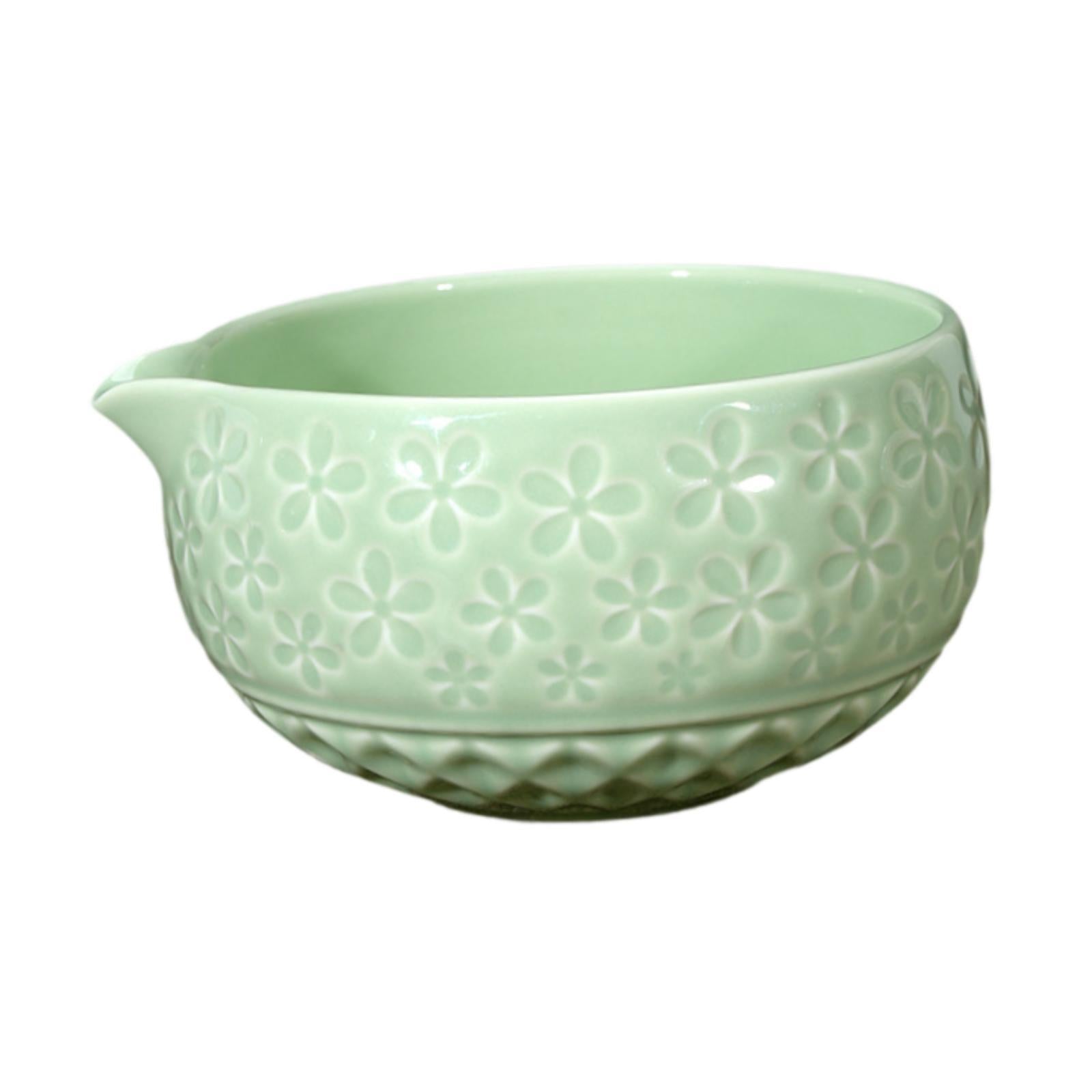 Ceramic Matcha Bowl 560ml Matcha Mixing Bowl for Japanese Matcha Preparation green