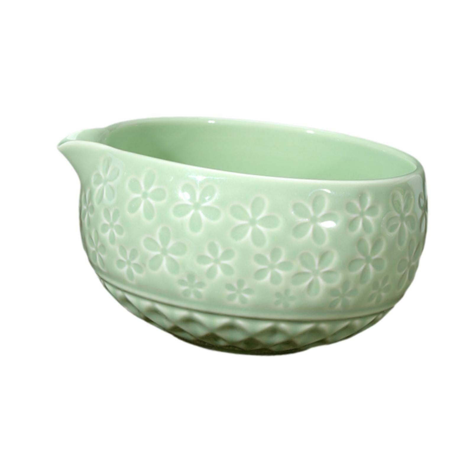 Ceramic Matcha Bowl 560ml Matcha Mixing Bowl for Japanese Matcha Preparation green