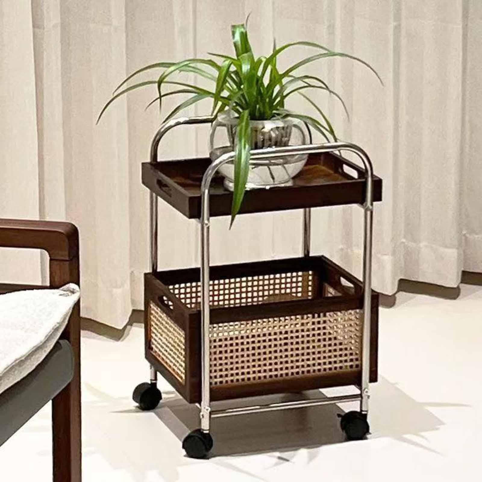 Storage Cart with Wheels Makeup Trolley for Laundry Room Dormitory Household