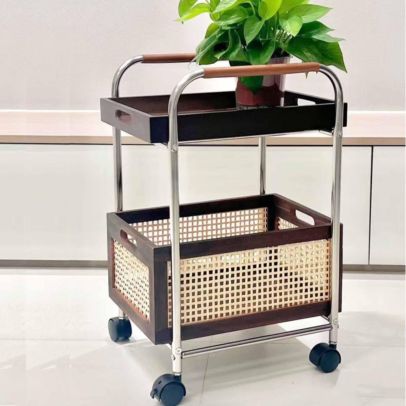 Storage Cart with Wheels Makeup Trolley for Laundry Room Dormitory Household