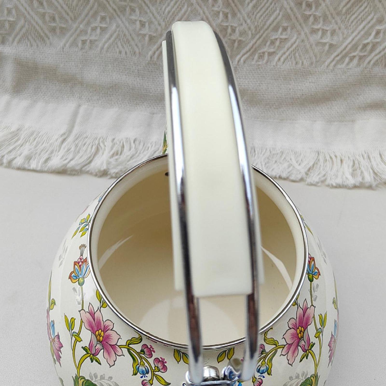 Enamel Tea Kettle Classic Design 2.5L Teakettle for Picnic Housewarming Home