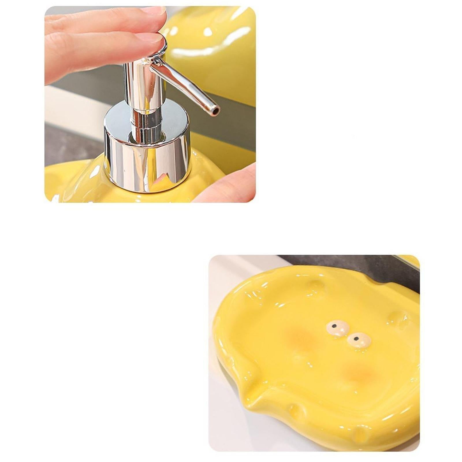 Ceramic Soap Dispenser Reusable Soap Container for Restaurant Vanity Shampoo cheese 13.5x16.5cm