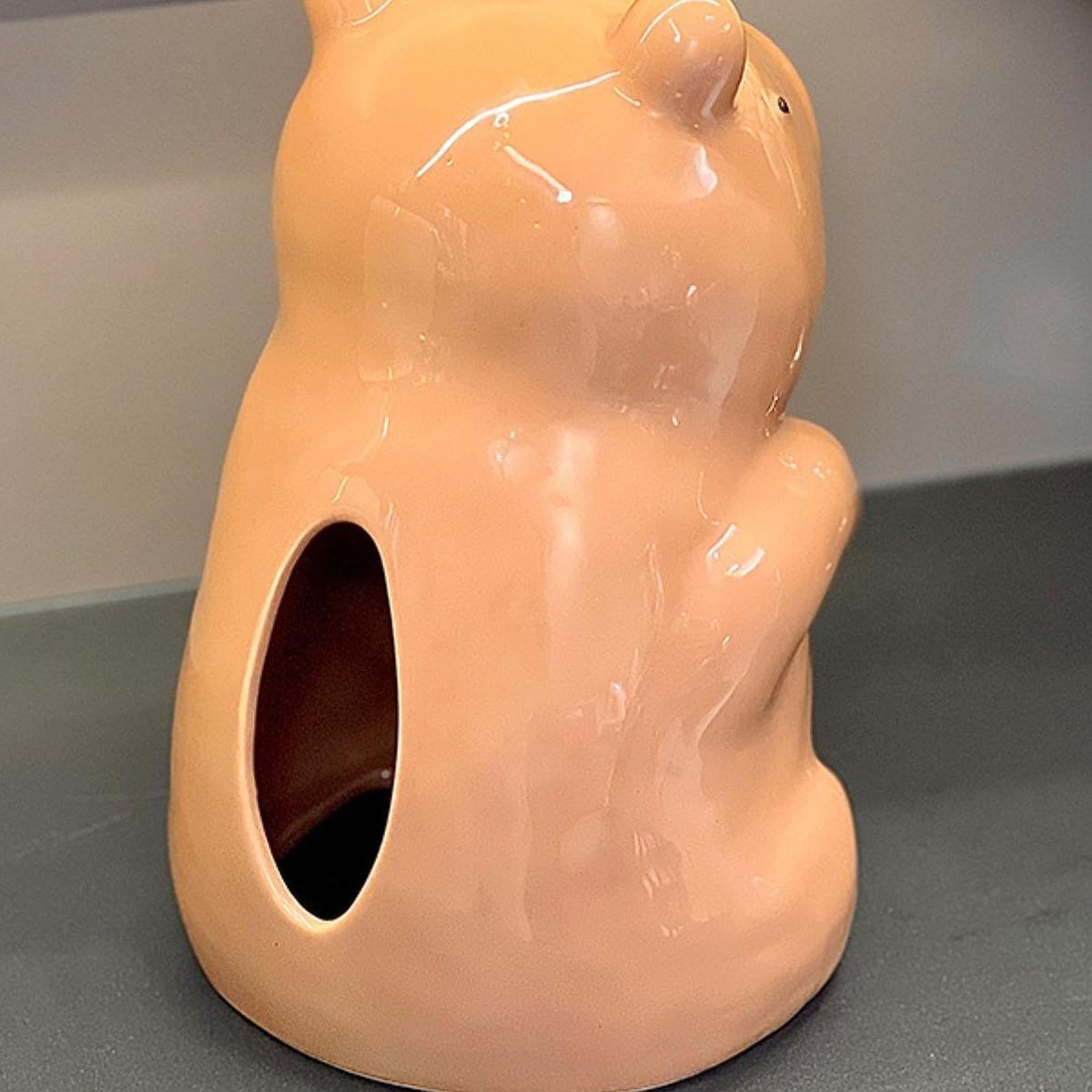 Cute Ceramic Capybara Shaped Tissue Box for Kitchen Countertop Bedside Table Sitting