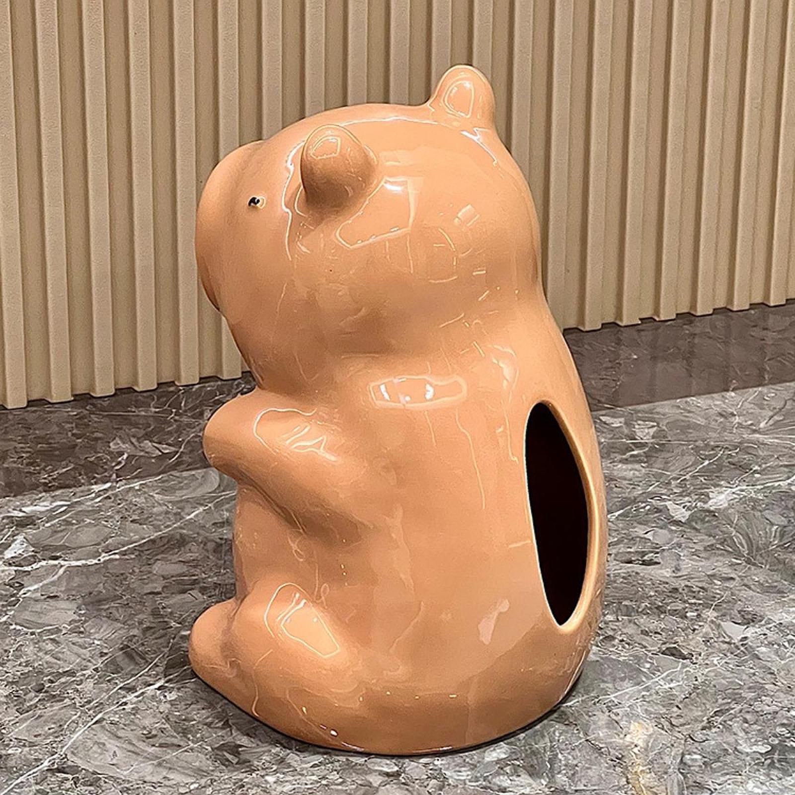 Cute Ceramic Capybara Shaped Tissue Box for Kitchen Countertop Bedside Table Sitting