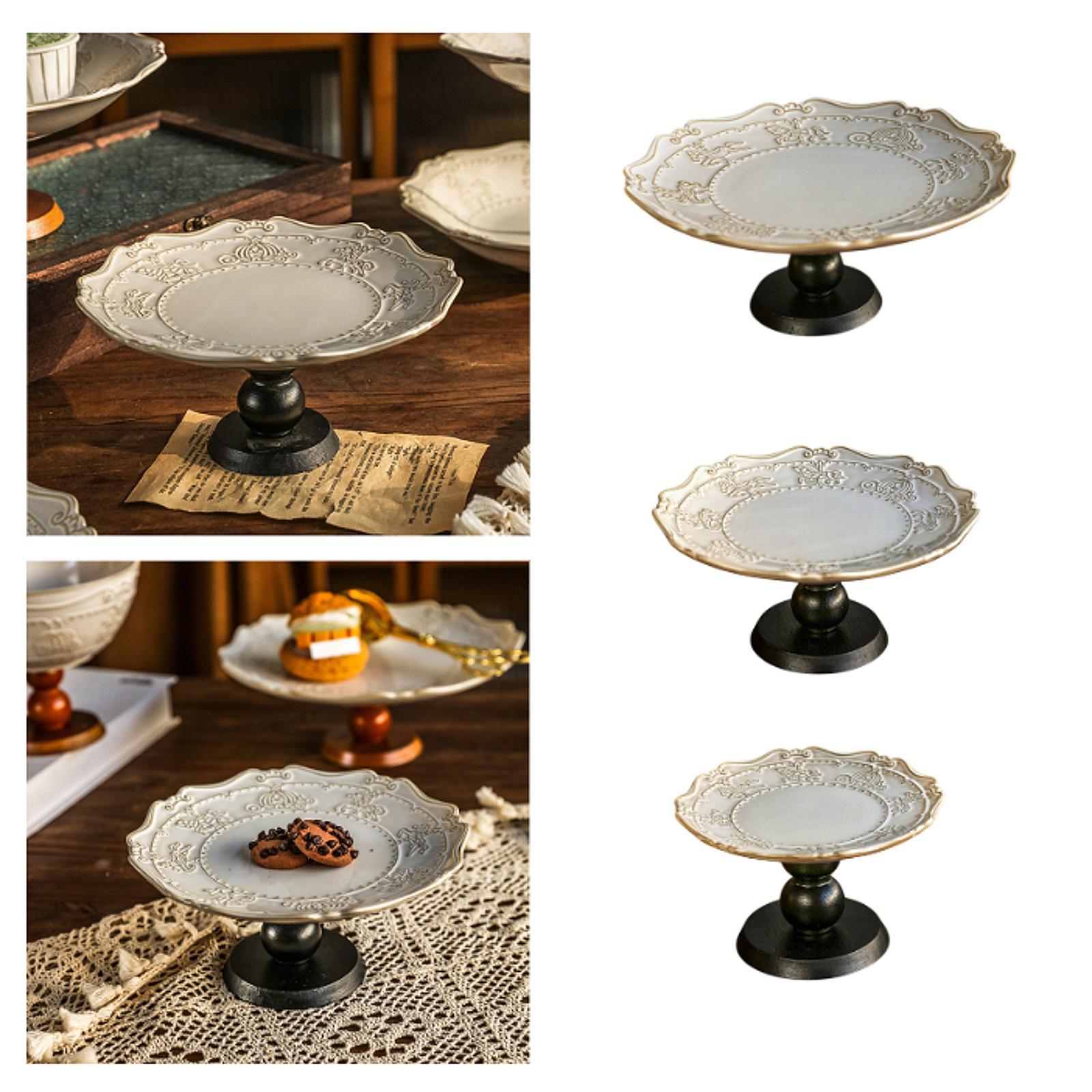 Pedestal Fruit Tray Dessert Display Stand for Countertop Bedroom Living Room 25x9.5 cm