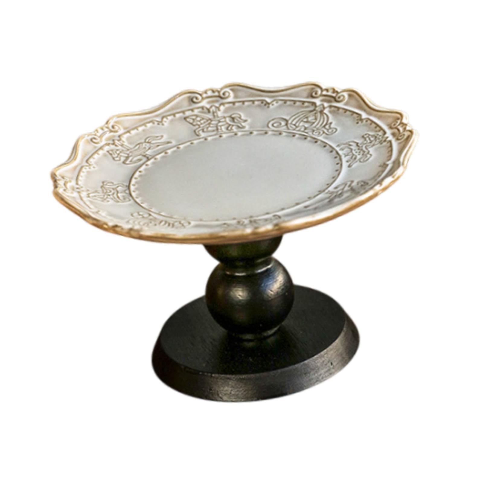 Pedestal Fruit Tray Dessert Display Stand for Countertop Bedroom Living Room 15.5x8.6 cm