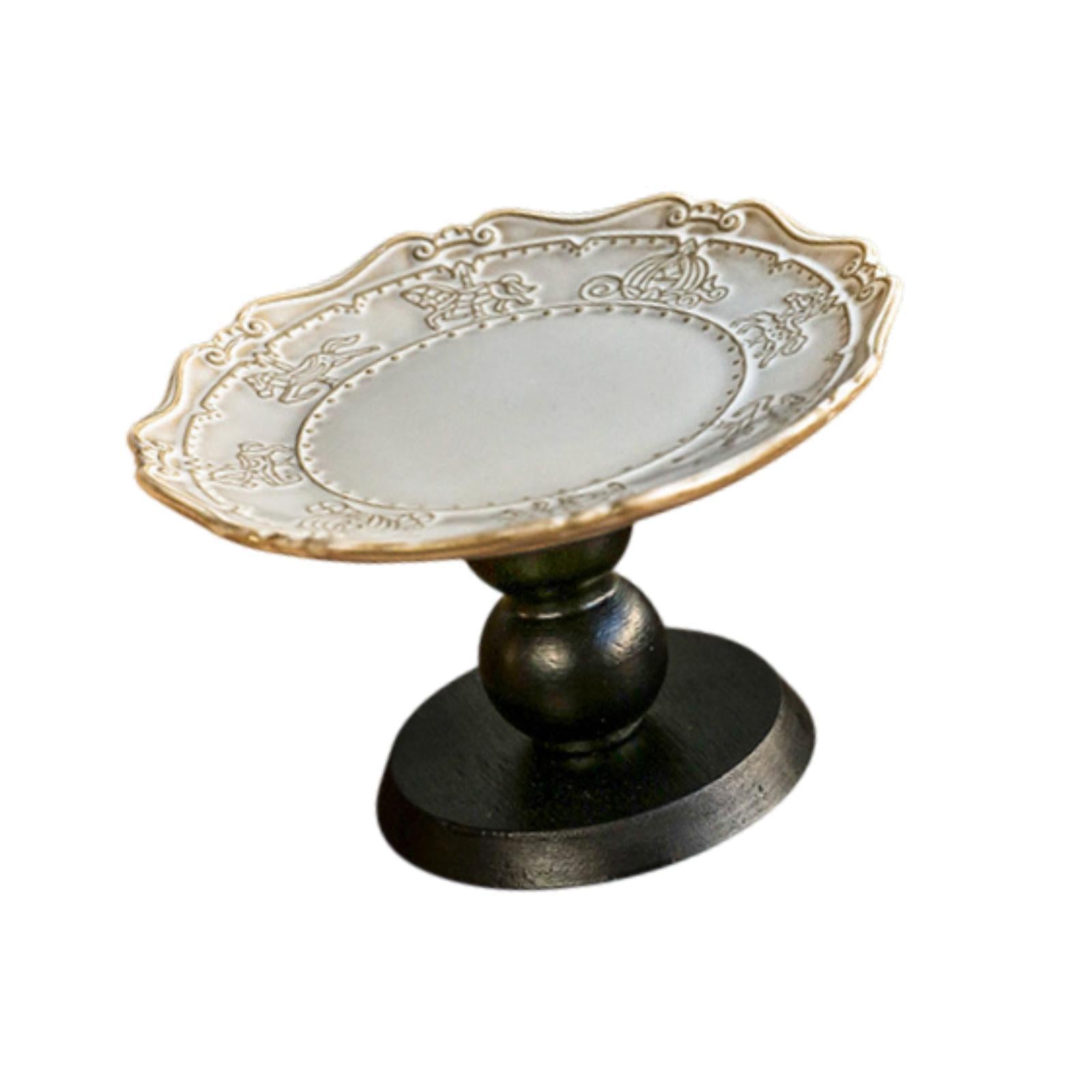 Pedestal Fruit Tray Dessert Display Stand for Countertop Bedroom Living Room 15.5x8.6 cm