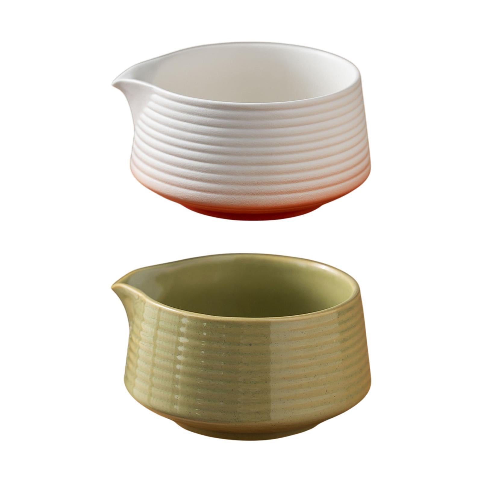 Matcha Bowl Portable Ornament Matcha Cup for Tea Room Restaurant Dining Room White and Red