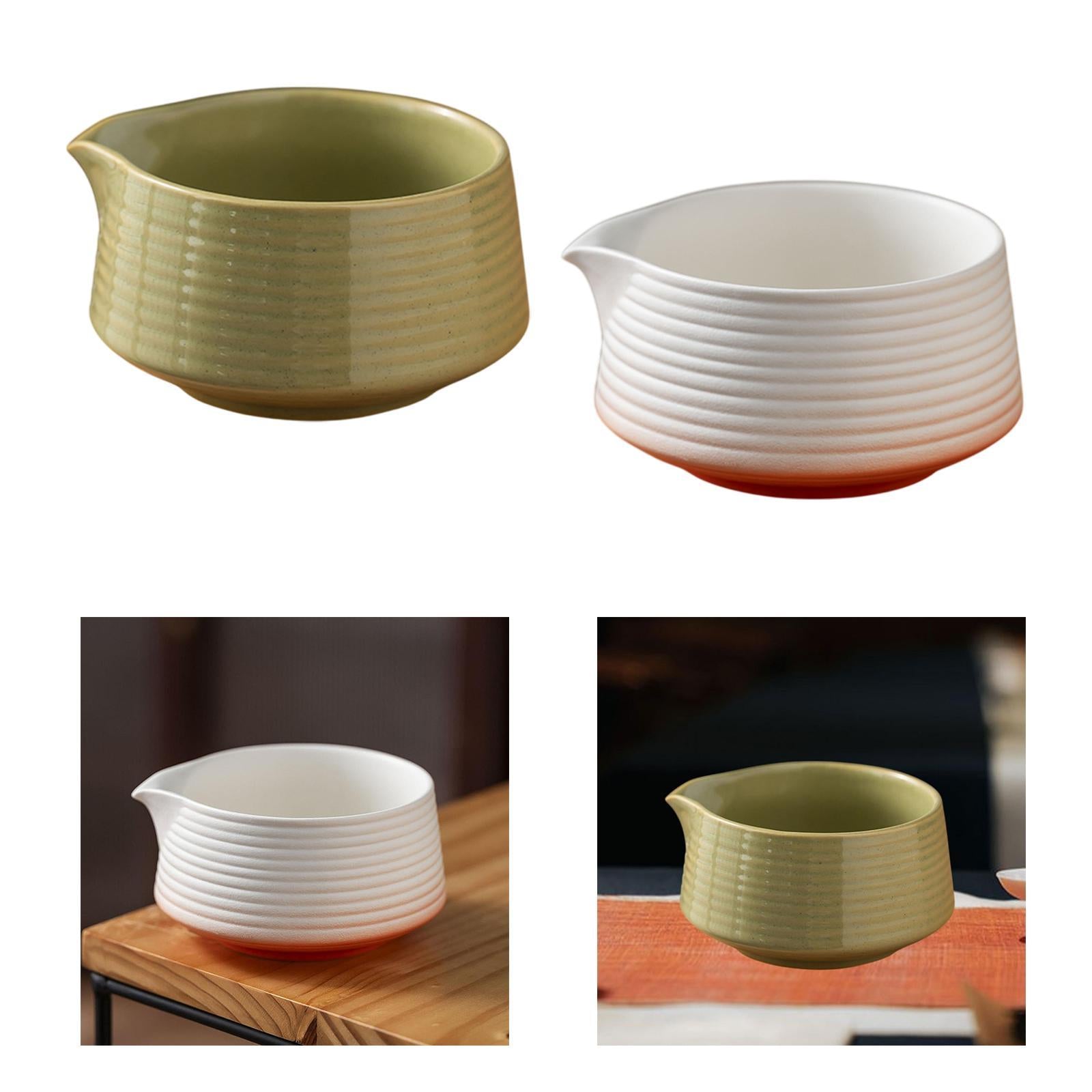 Matcha Bowl Portable Ornament Matcha Cup for Tea Room Restaurant Dining Room White and Red