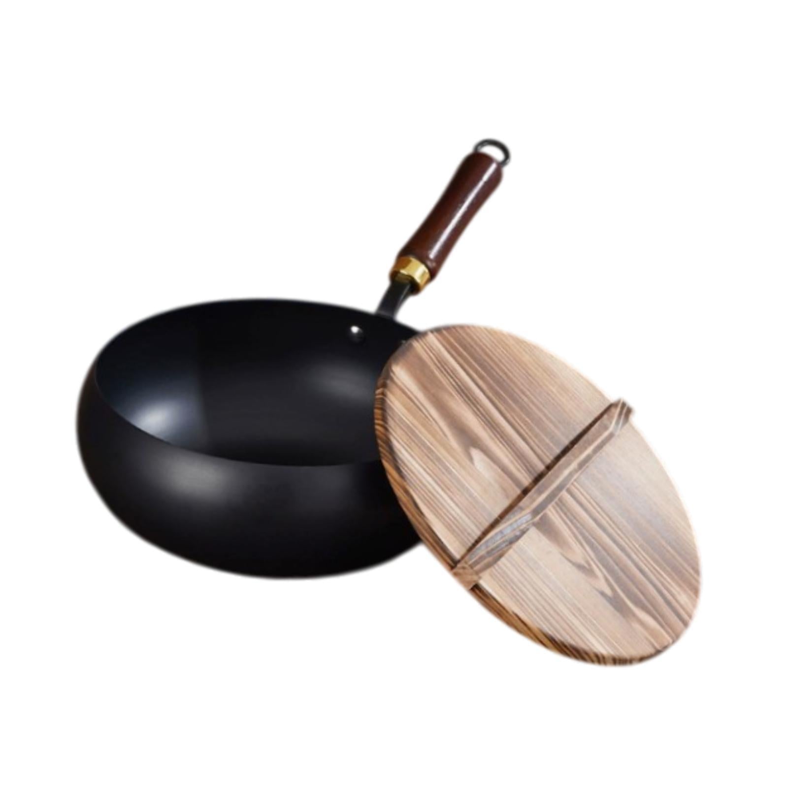 Nonstick Wok Flat Bottom 9.45inch Chinese Wok for Restaurant Camping Kitchen