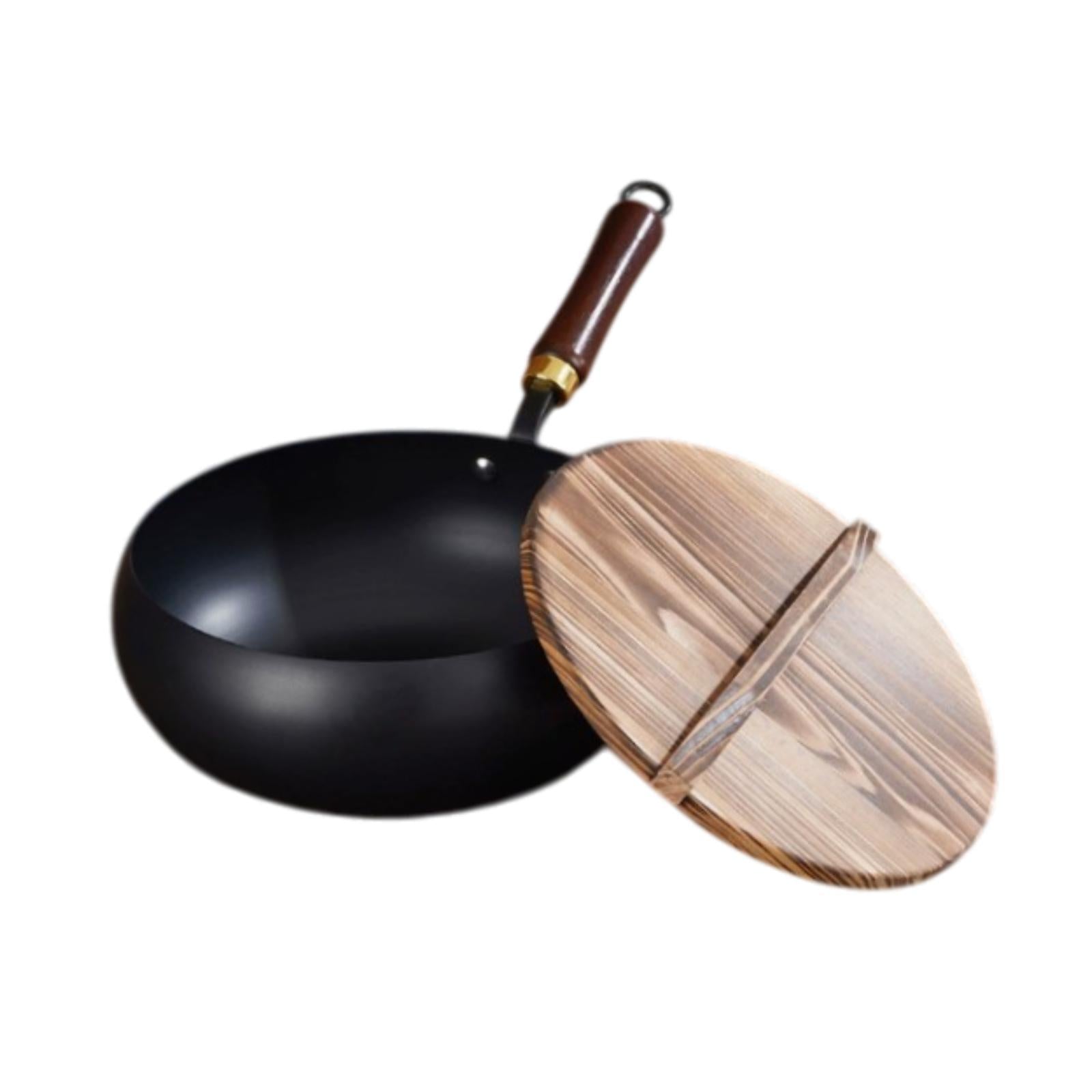 Nonstick Wok Flat Bottom 9.45inch Chinese Wok for Restaurant Camping Kitchen
