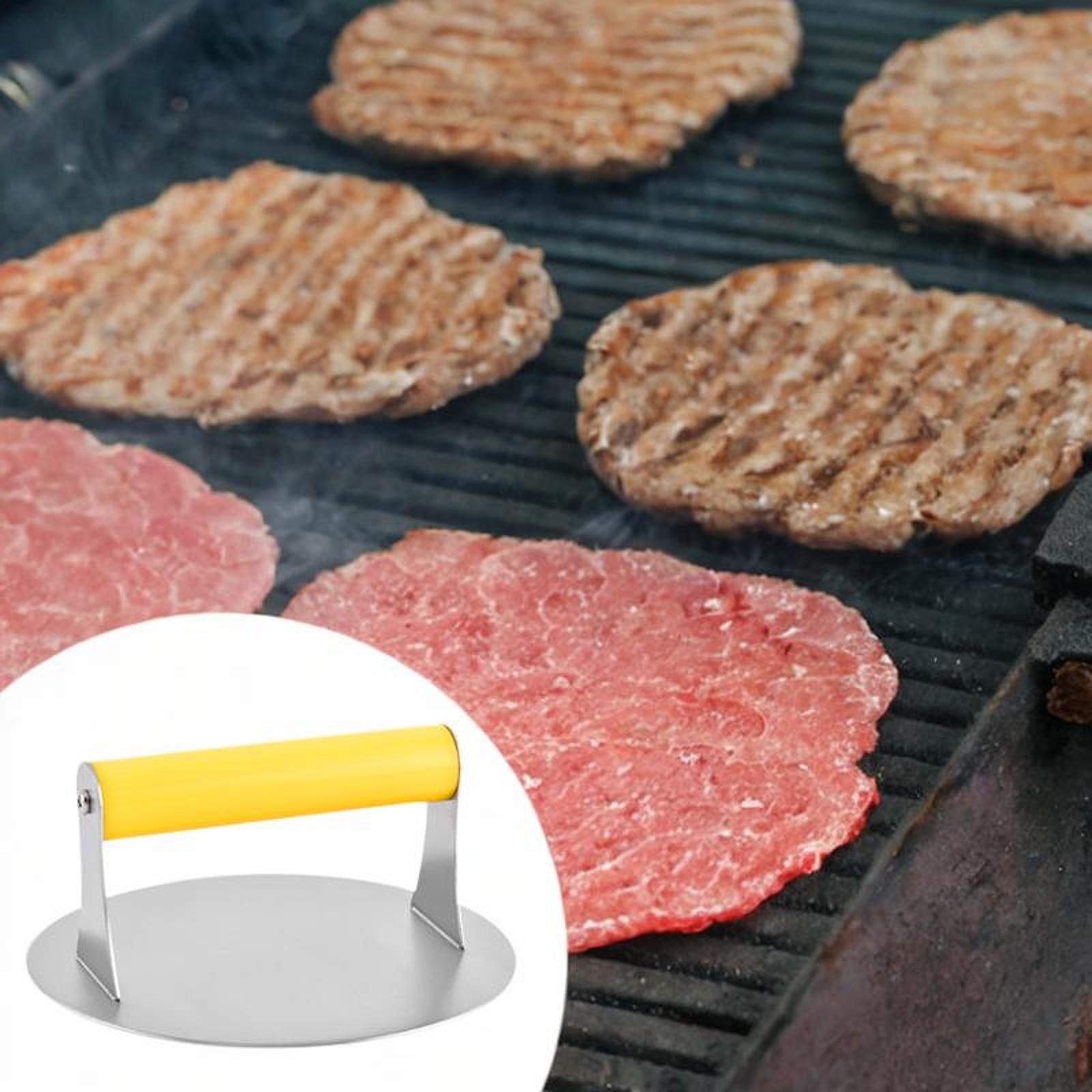 Hamburger Press Kitchen Utensil Burger Smasher for Griddle Grilling Sandwich yellow handle
