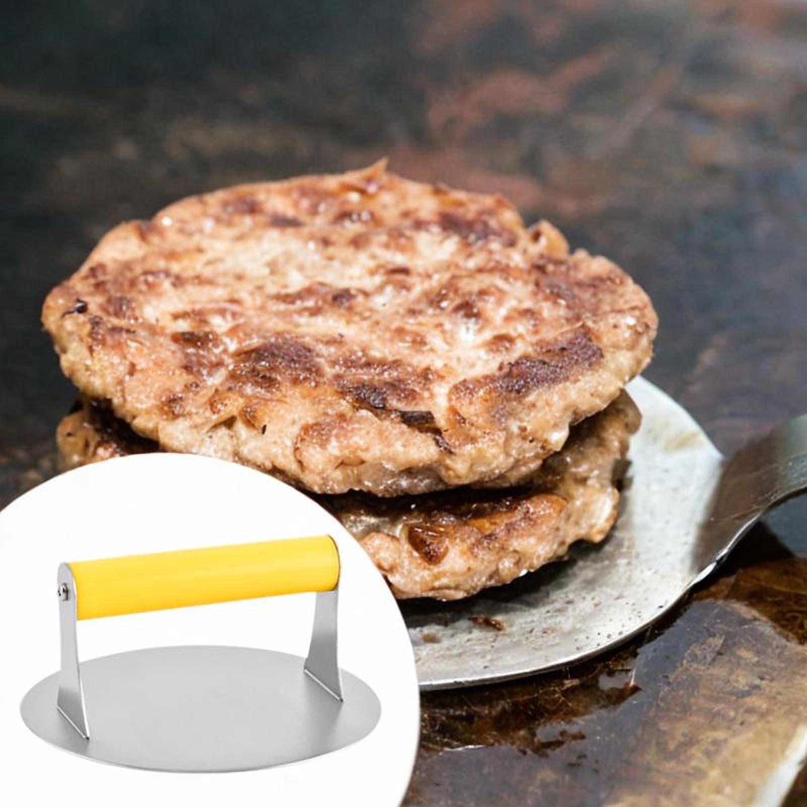 Hamburger Press Kitchen Utensil Burger Smasher for Griddle Grilling Sandwich yellow handle