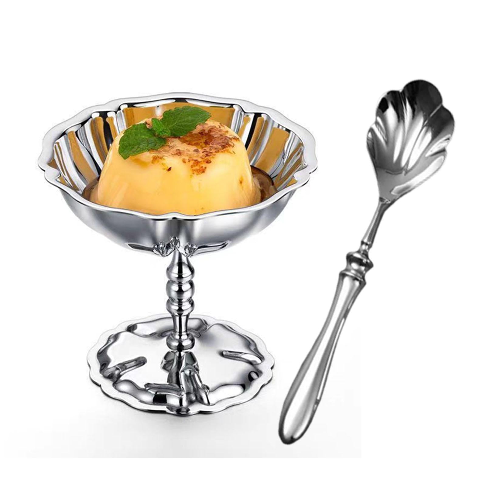 Stainless Steel Ice Cream Cup Dessert Serving Cup for KTV Picnic Graduations Lotus Type